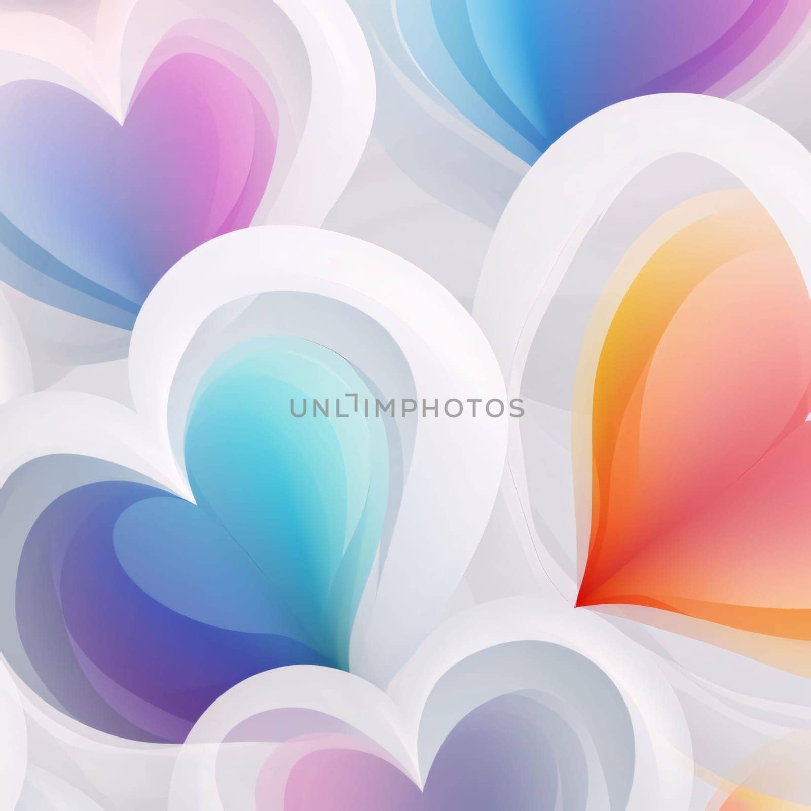 Abstract background design: abstract background with hearts in blue, pink, purple and white colors