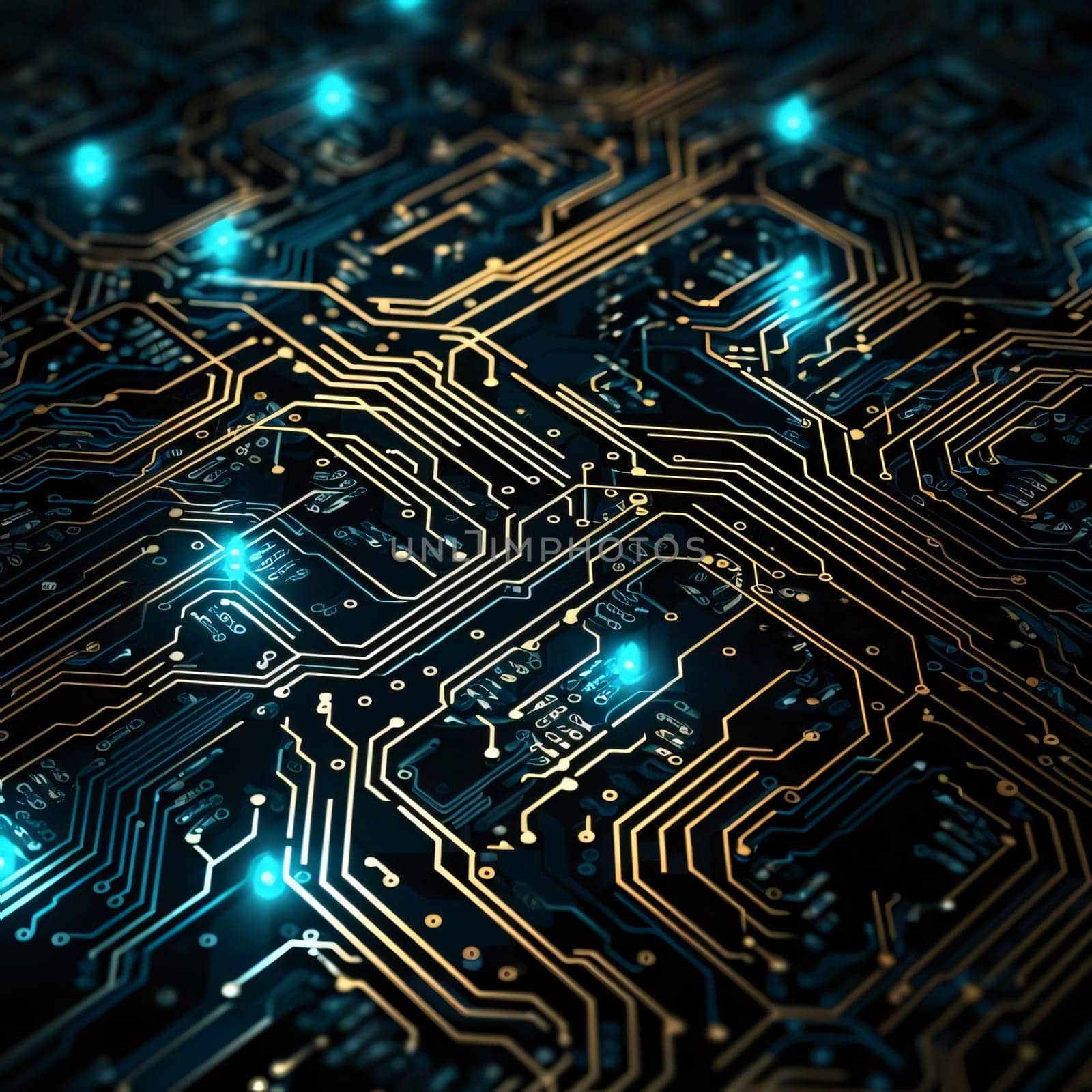 Abstract background design: Circuit board close up. Technology background. 3d rendering abctract