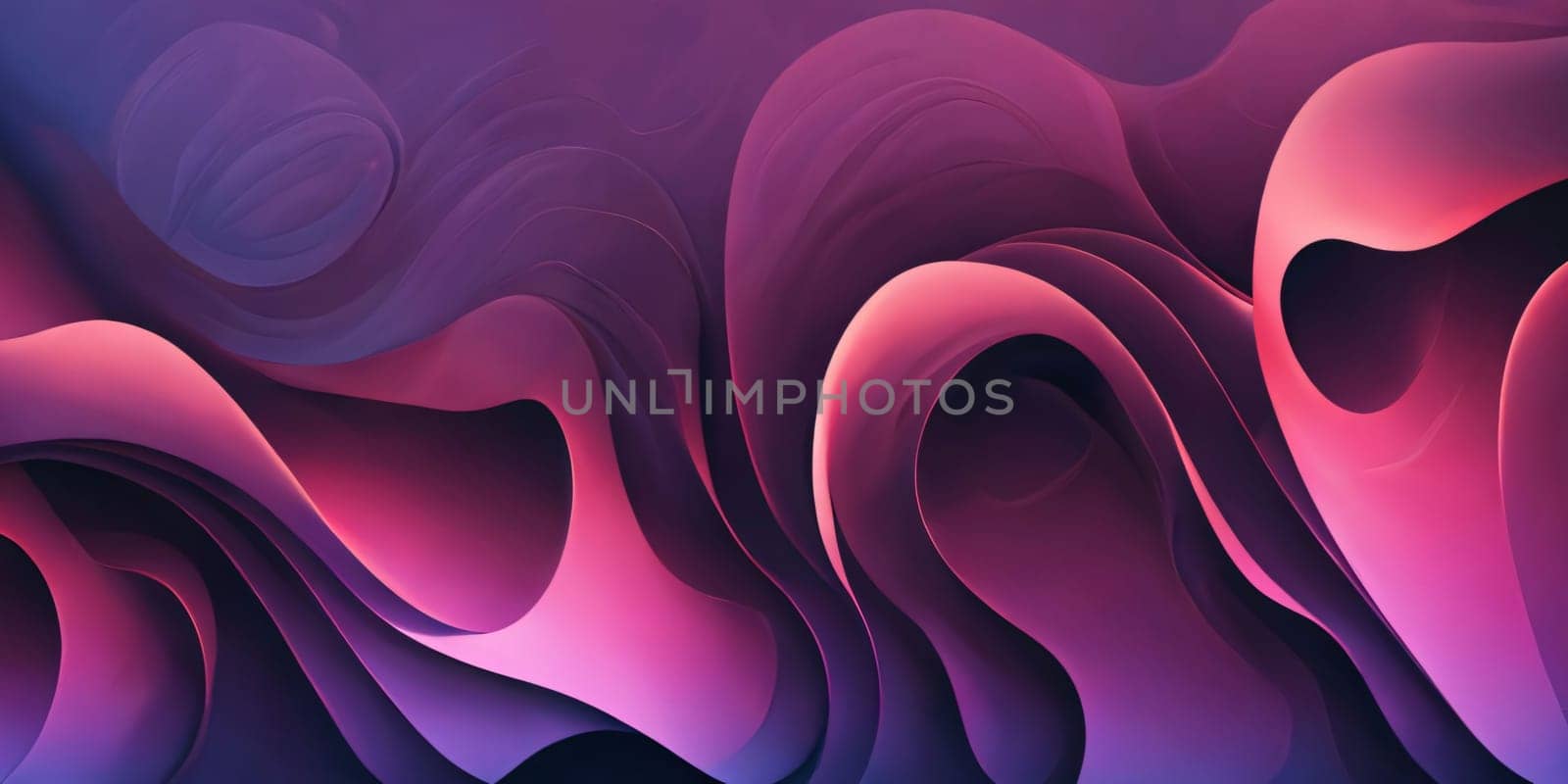 Abstract background with purple and pink curved lines. 3d rendering, 3d illustration. by ThemesS