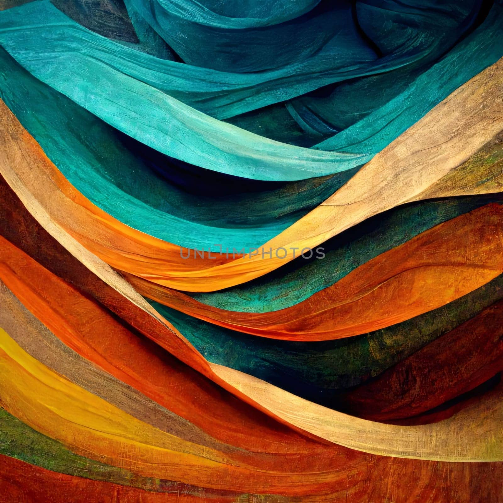 Abstract background design: colorful abstract background with textured paper layers and grunge textures