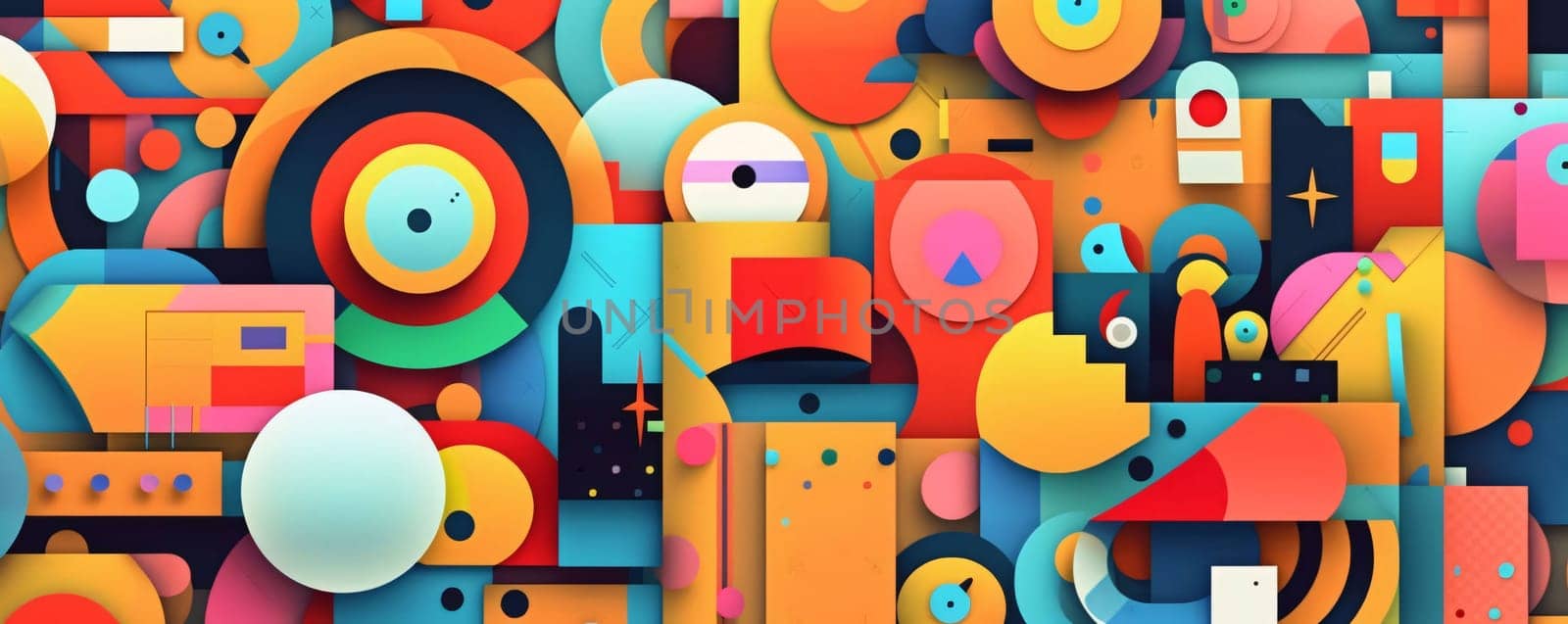 Flat Style Background with Colorful Abstract Geometric Shapes. by ThemesS