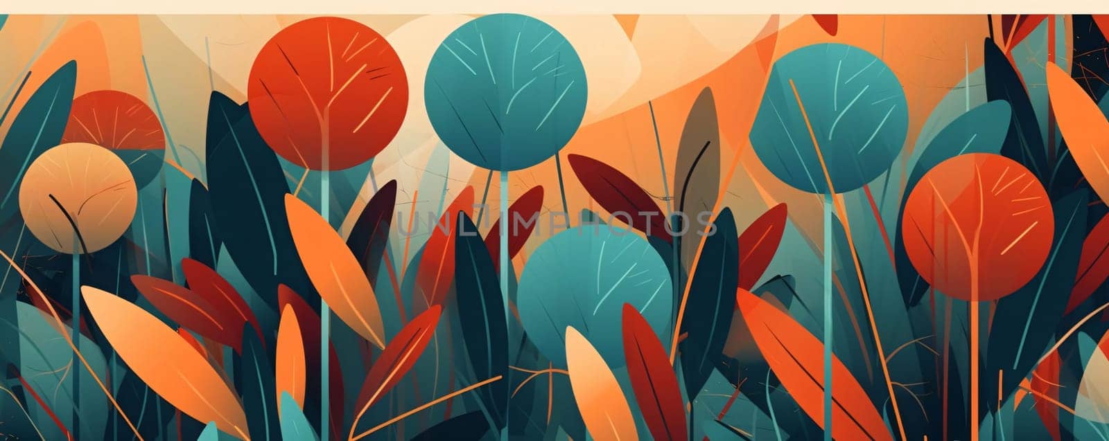 Abstract background design: Abstract floral background with autumn leaves. Vector illustration in flat style.