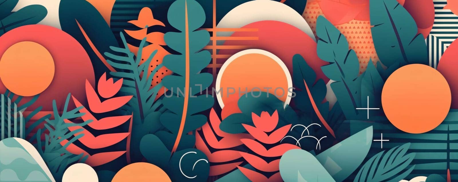 Abstract background design: Abstract background with tropical leaves and exotic plants. Vector illustration for your design
