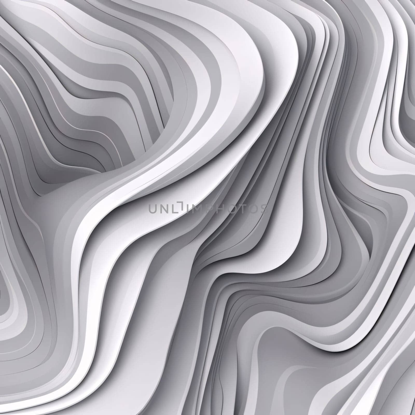 Abstract background design: 3d abstract background with wavy lines in gray and white colors