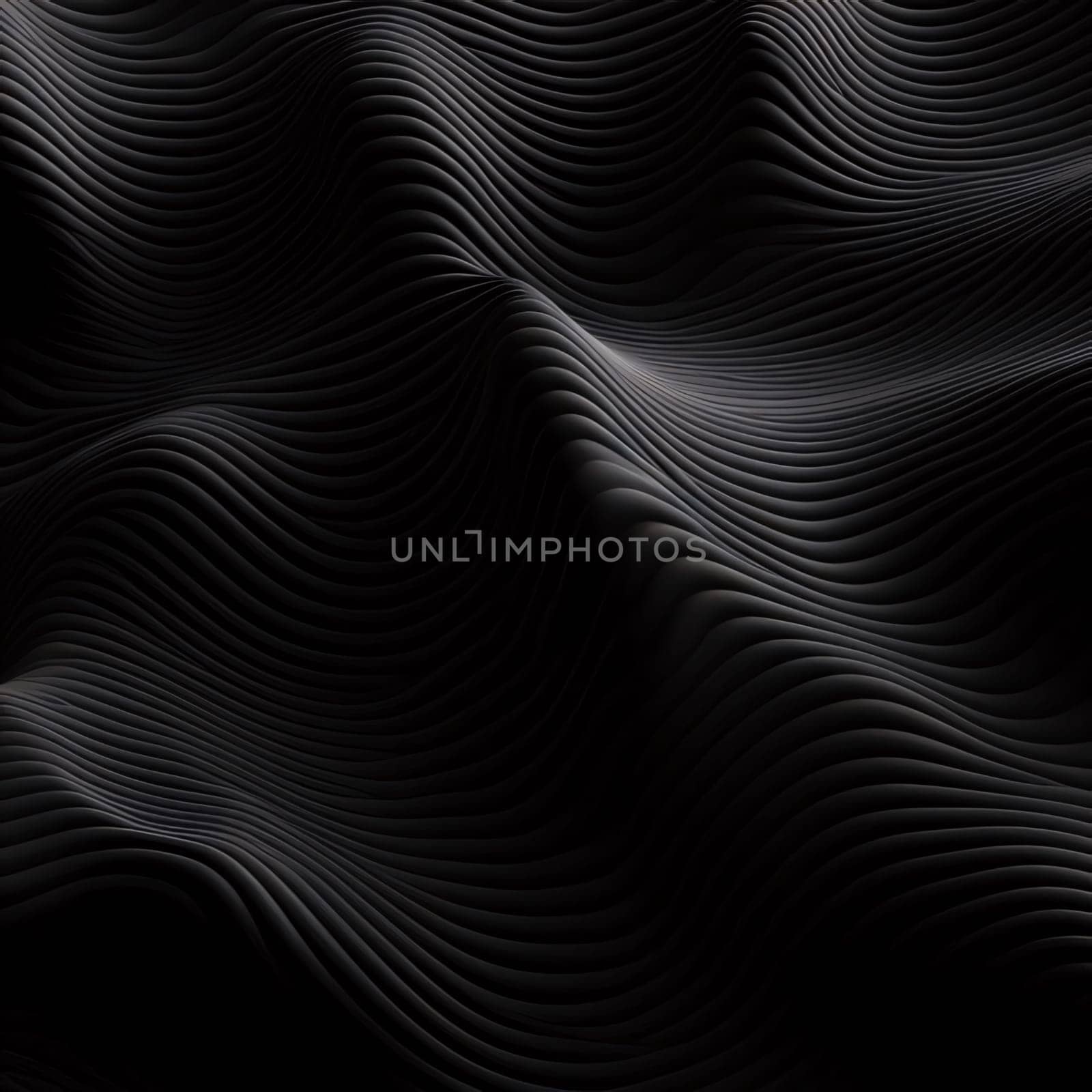 Abstract background design: Black wavy background. Abstract futuristic fractal image. Computer generated graphics.