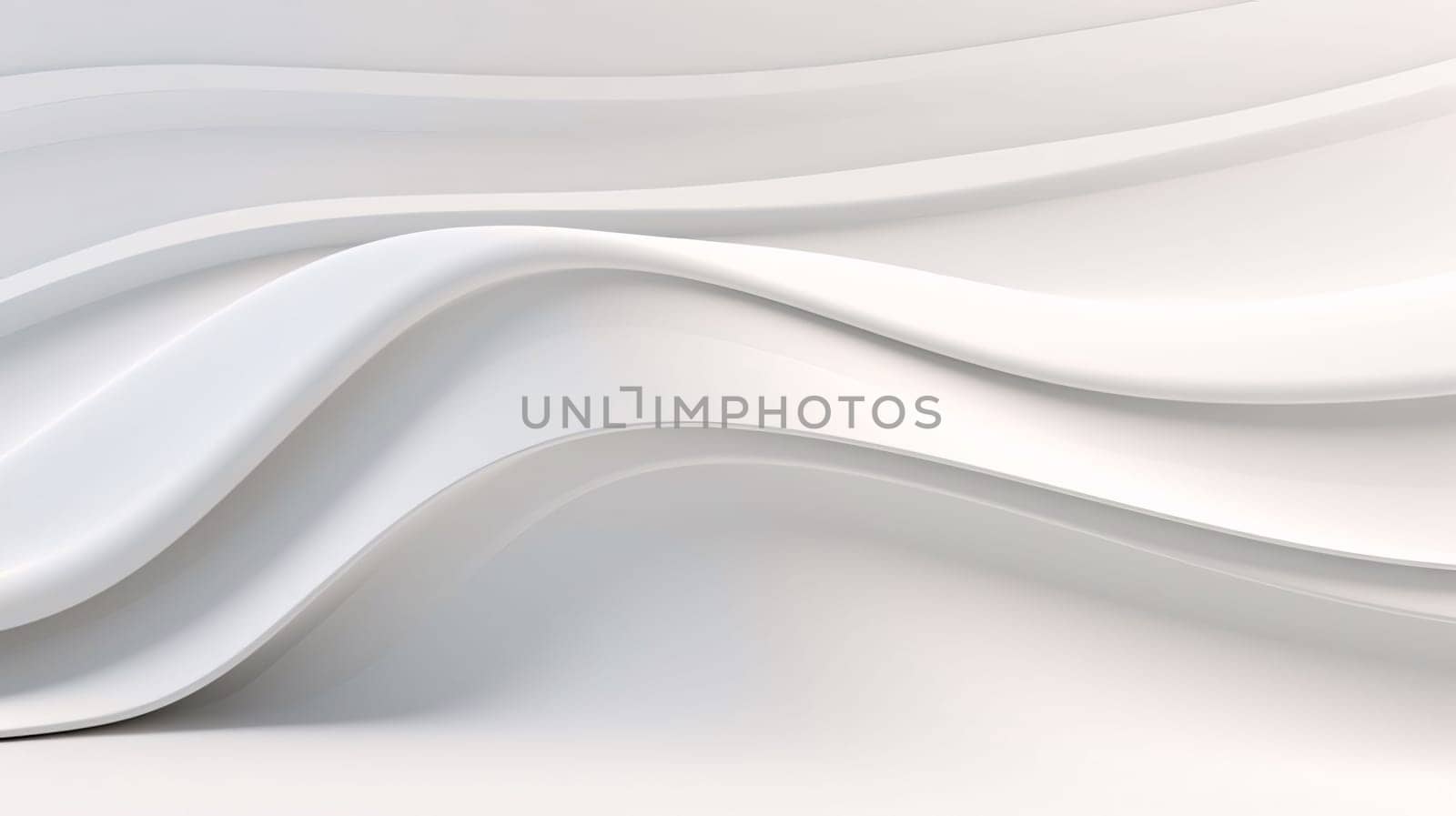 Abstract background design: Abstract white background with smooth lines. 3d rendering, 3d illustration.