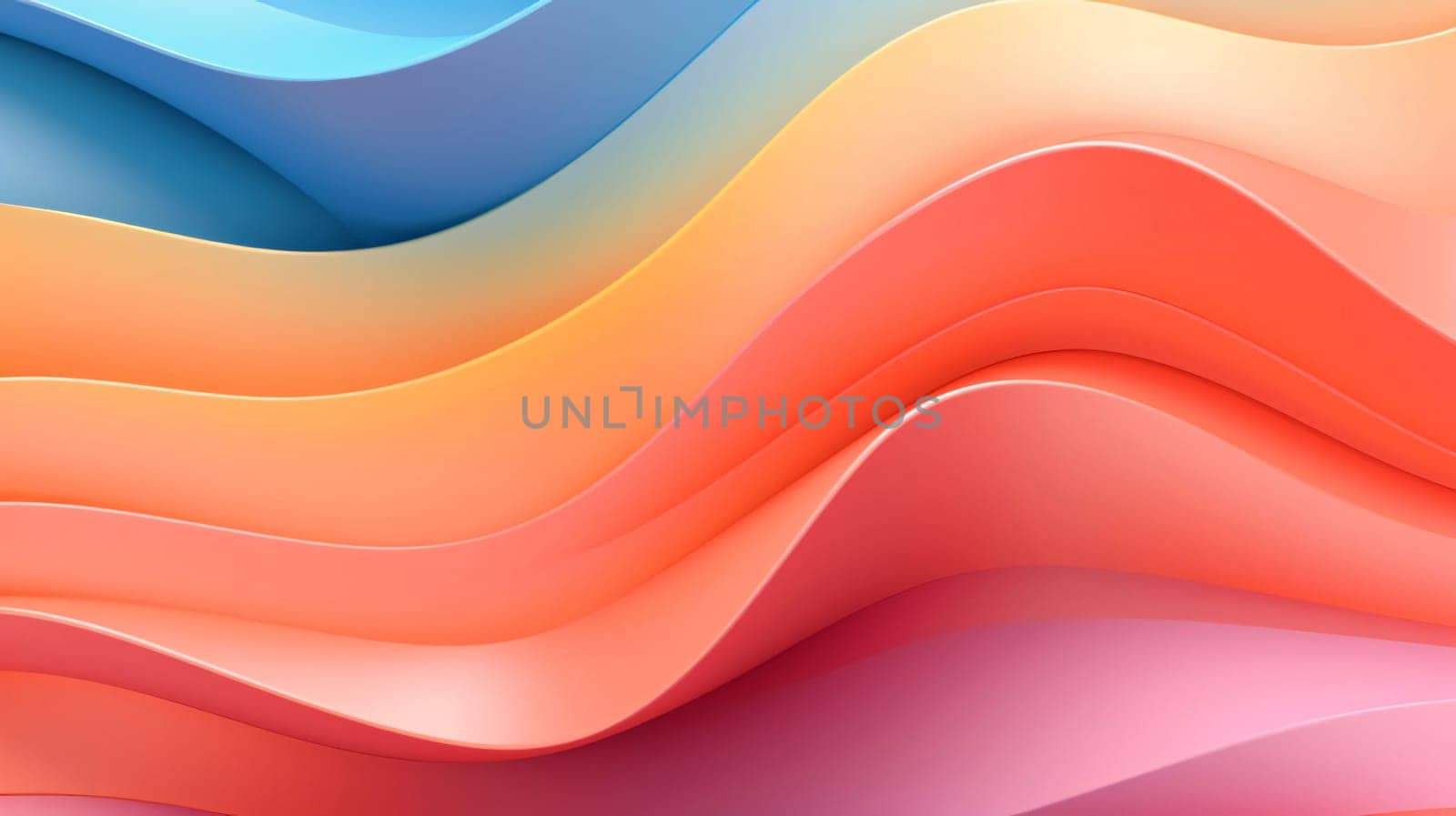 Abstract background design: Abstract background of 3d curved lines in orange, pink and blue colors