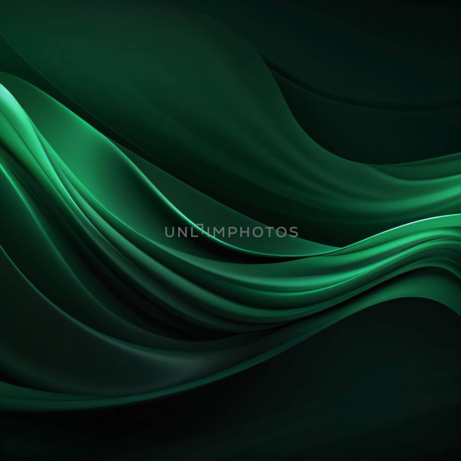 Abstract background design: Abstract green background with smooth lines in it. 3d render illustration