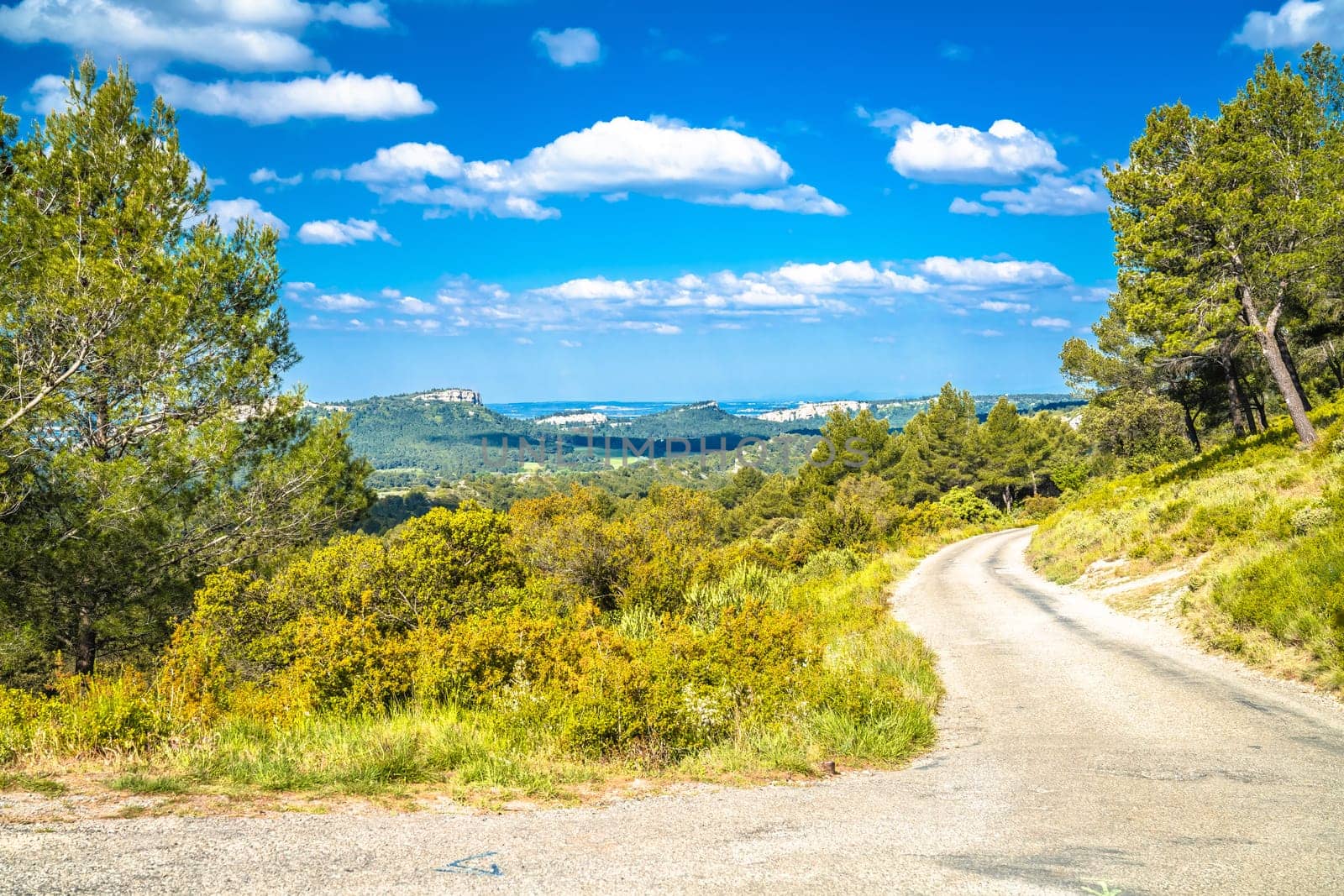 Les Baux de Provence scenic green nature view, southern France