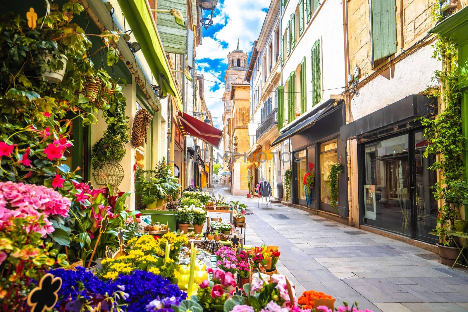 City of Arles colorful flower street view by xbrchx