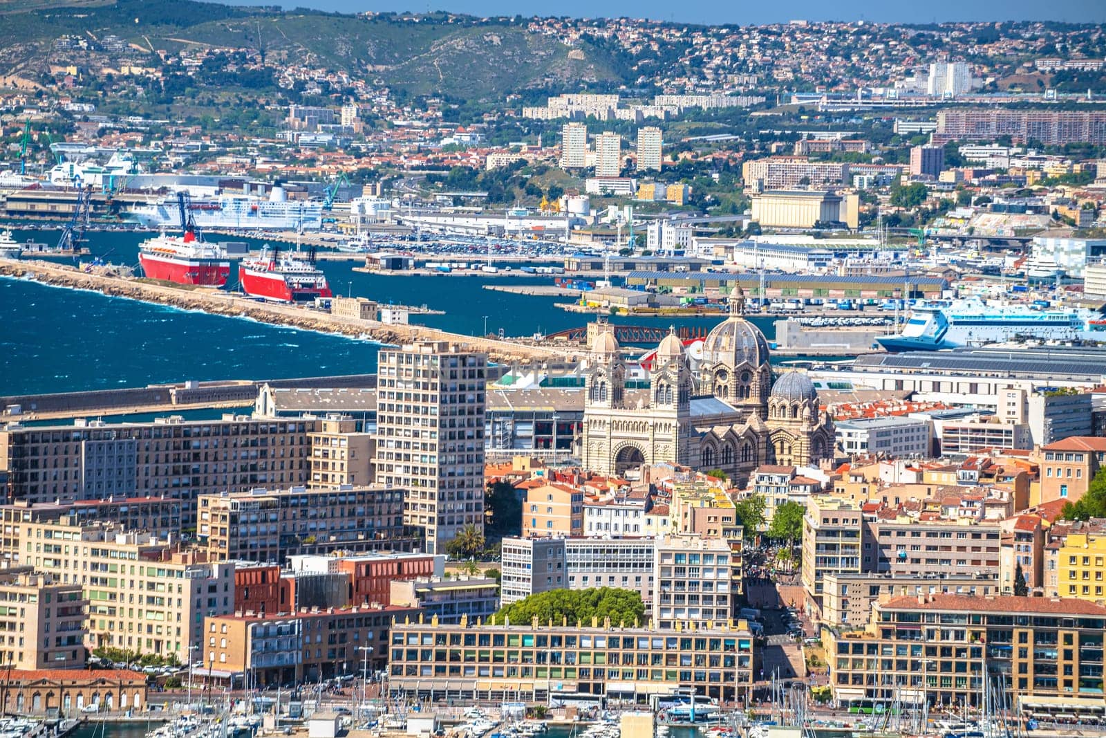 City of Marseille waterfront and harbor view by xbrchx