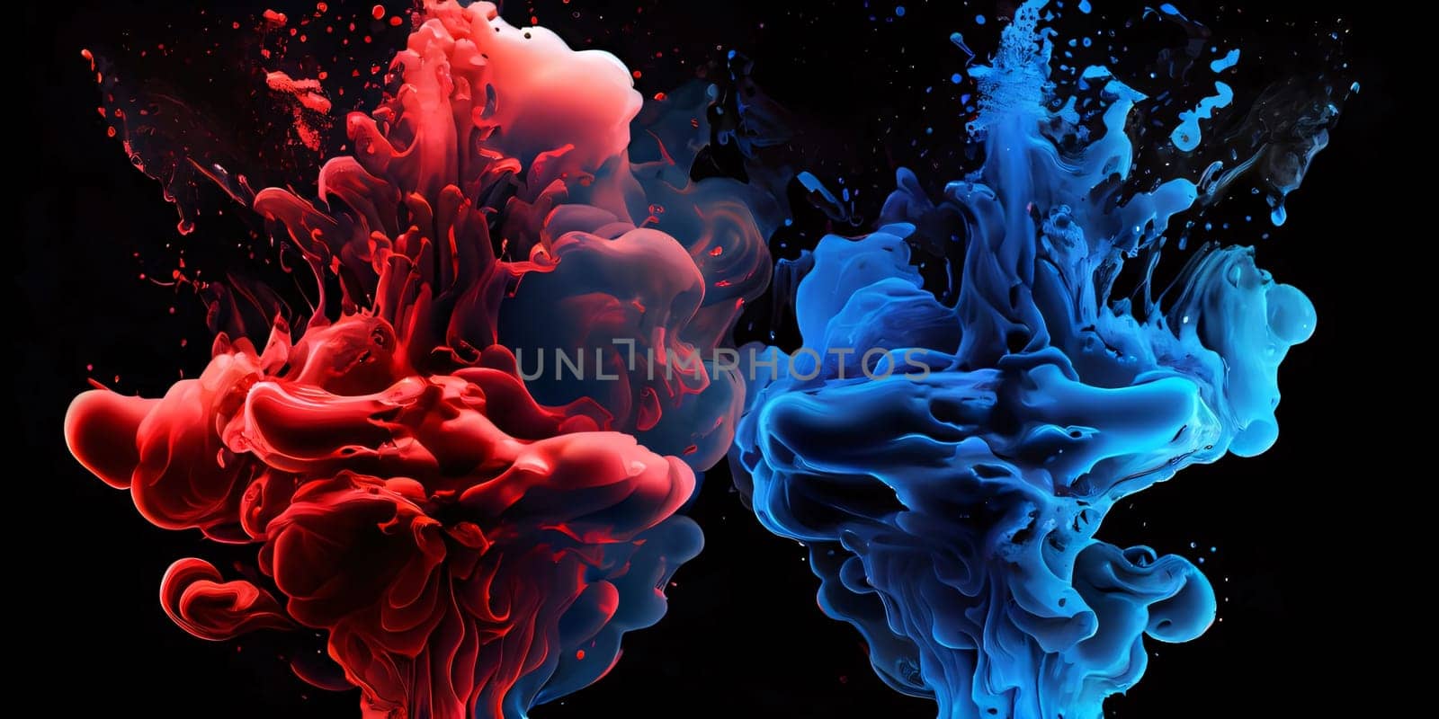 Abstract background design: Colorful ink in water isolated on black background. Abstract background.