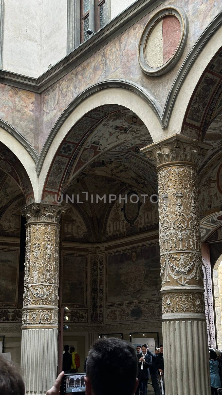 Italy, Florence, April 25, 2024. Palazzo Vecchio is a palace in Florence on the Piazza della Signoria next to the Loggia dei Lanzi. High quality photo