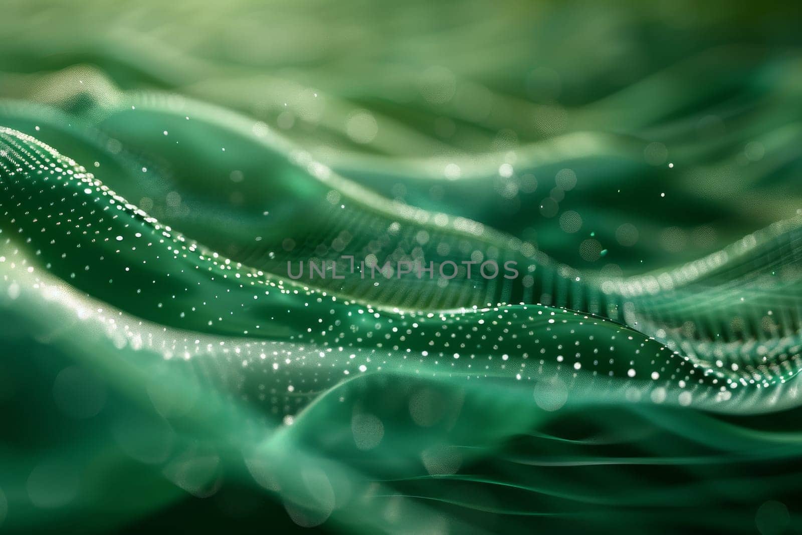 A green wave with a lot of dots on it by itchaznong