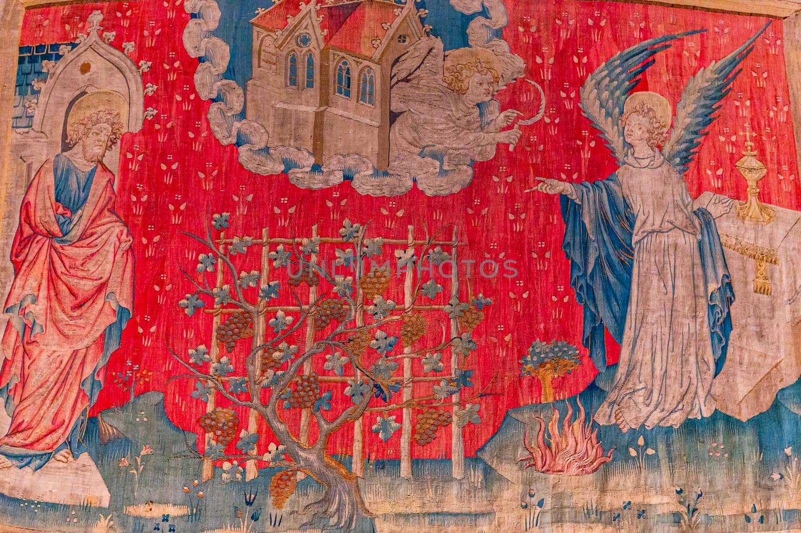 Apocalypse medieval tapestry, Angers castle, france by photogolfer