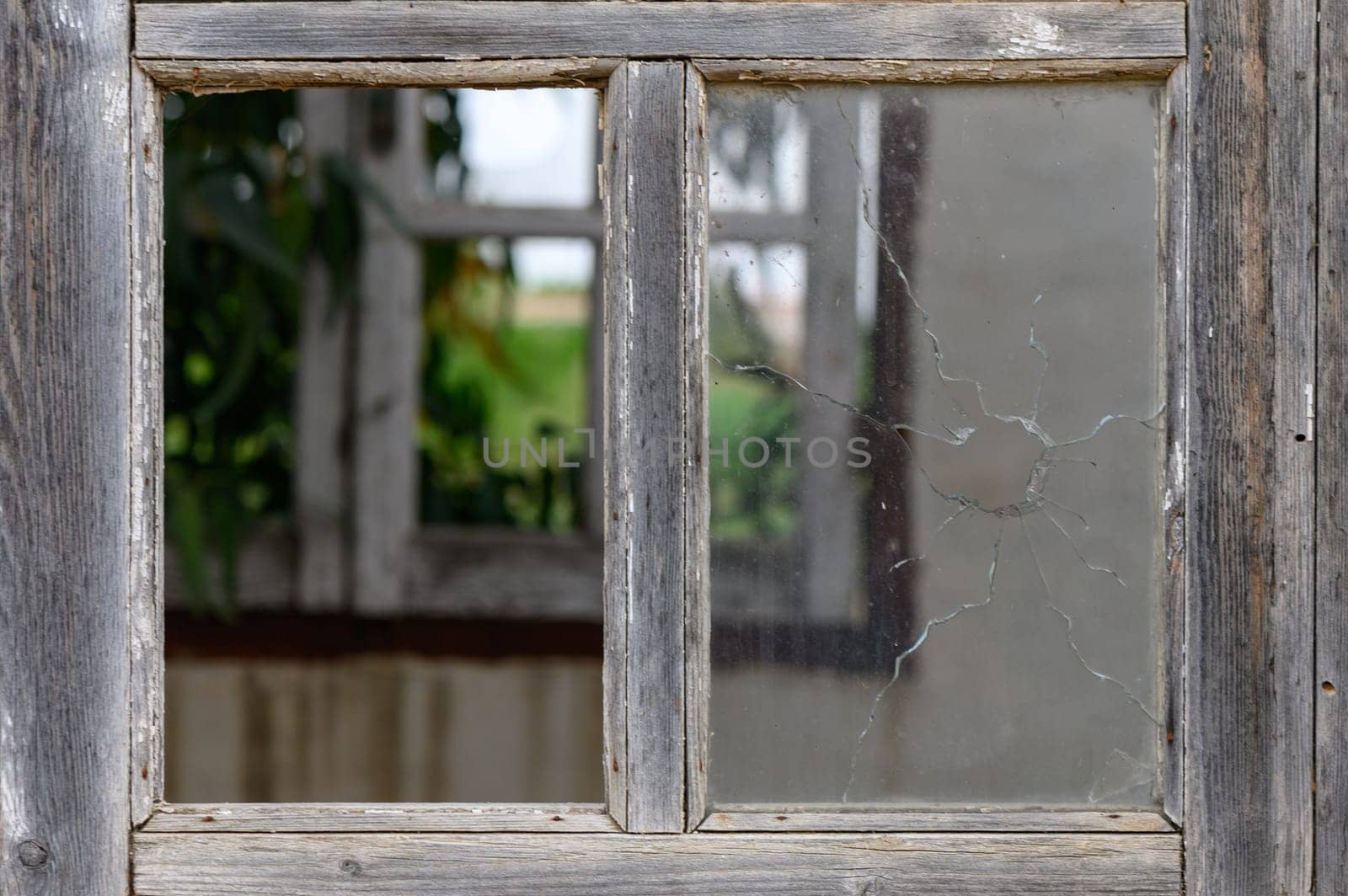 Broken window in close up by Mixa74