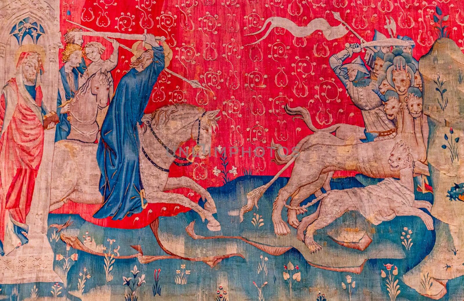 Apocalypse medieval tapestry, Angers castle, france by photogolfer