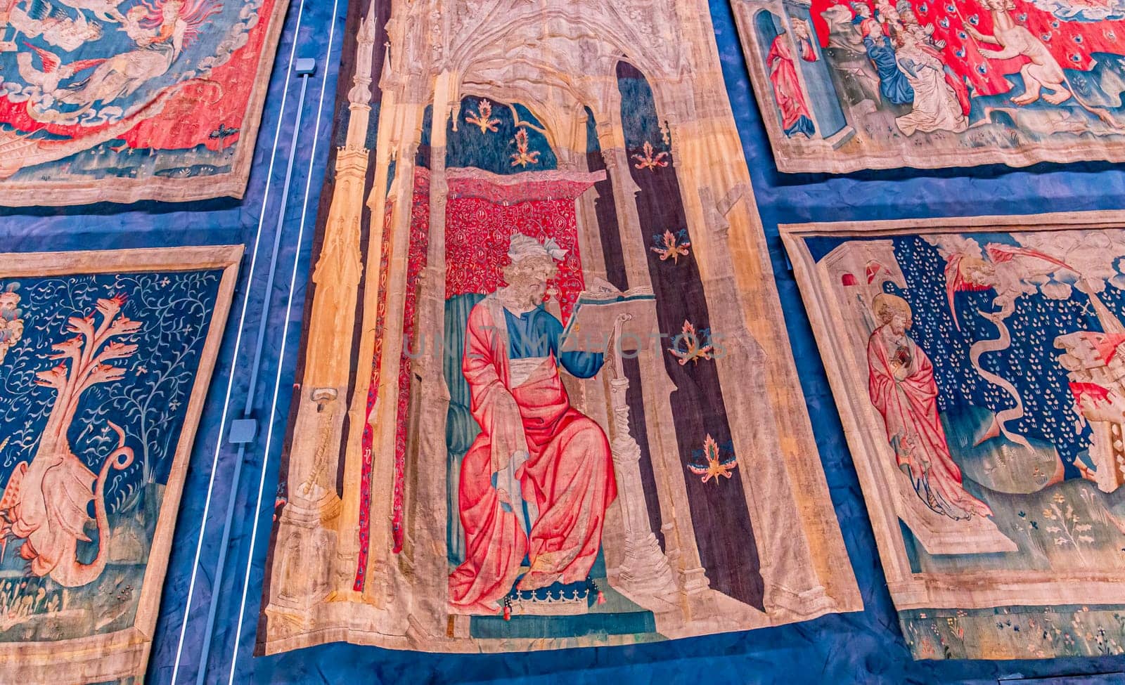 Apocalypse medieval tapestry, Angers castle, france by photogolfer