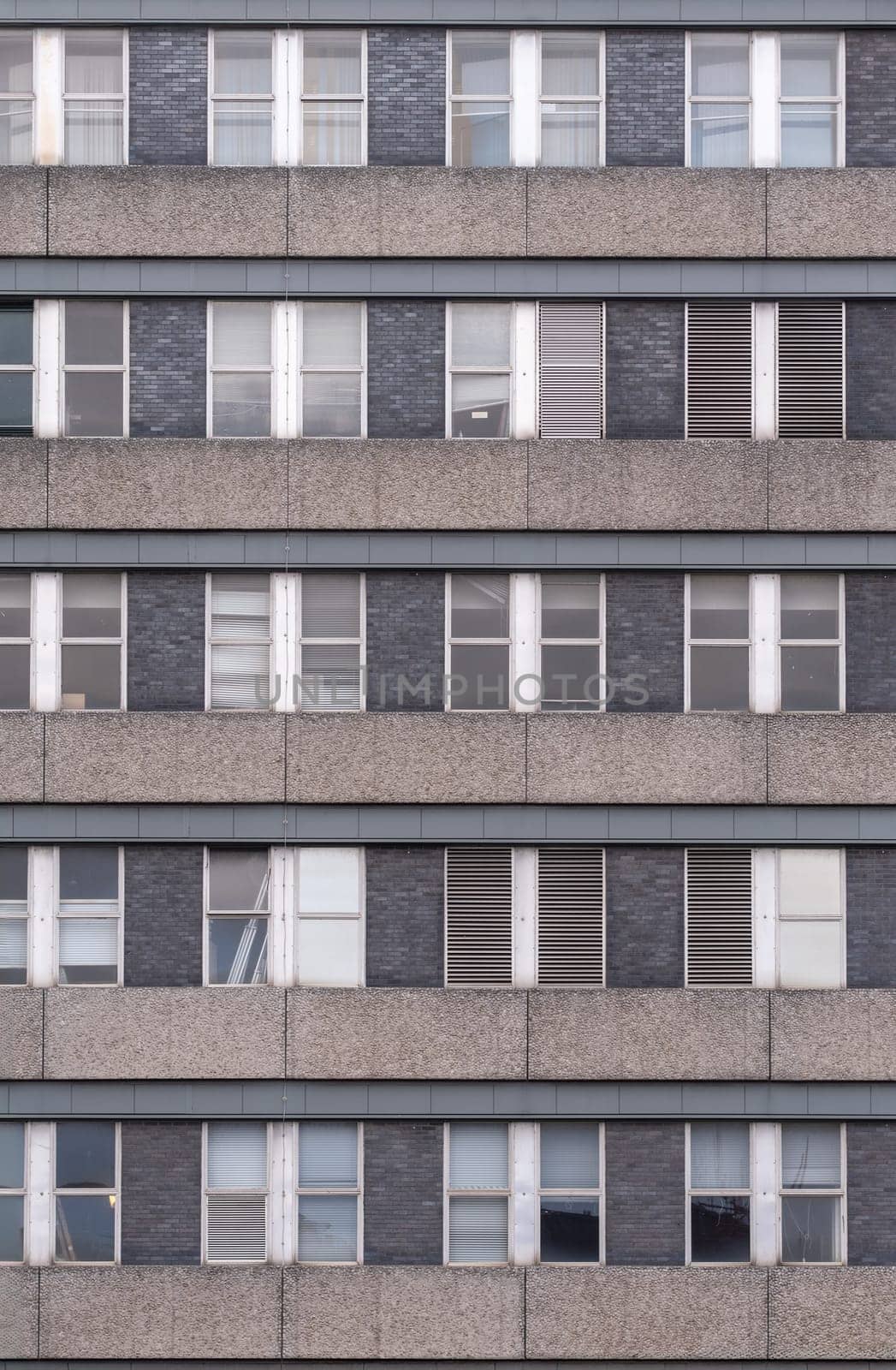 Background Of A Grim 1970s Grey Office Building