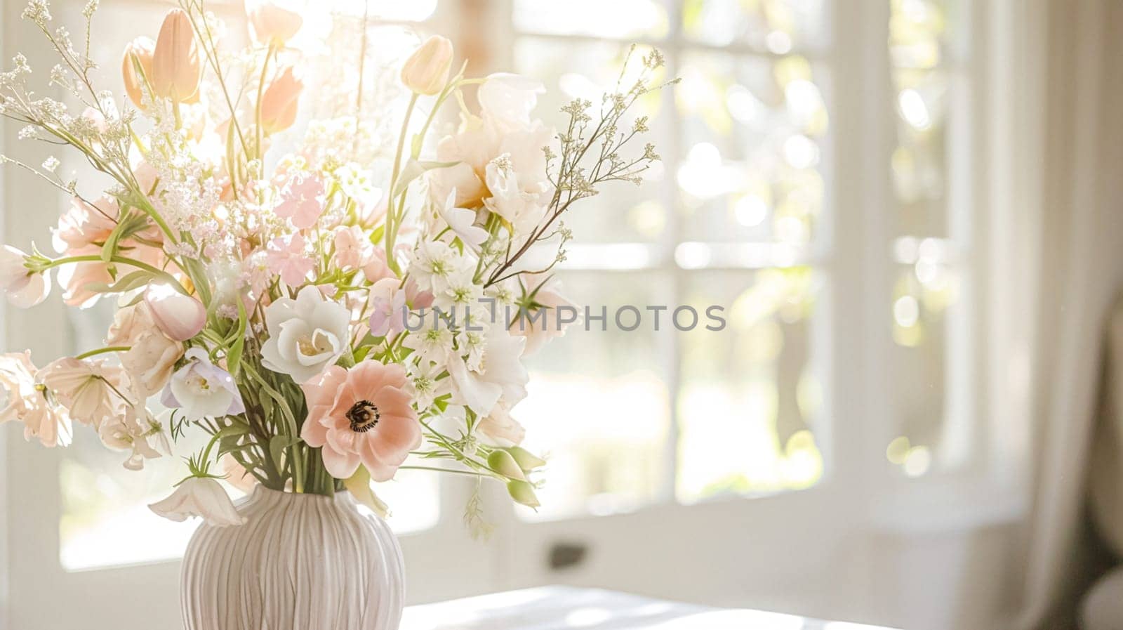 Beautiful bouquet of flowers in a vase. Floral arrangement