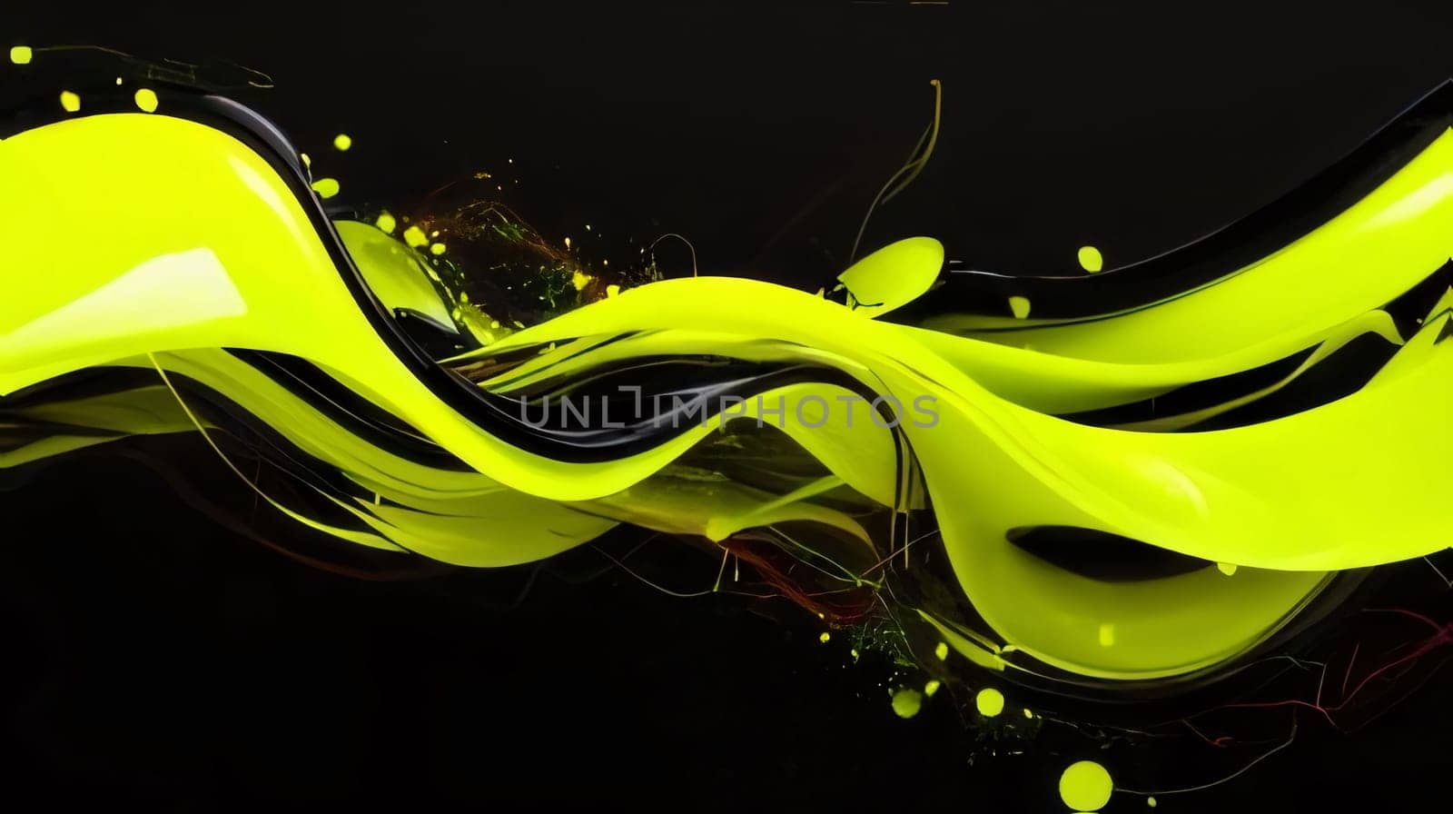 Abstract background design: abstract yellow background with some smooth lines in it and some spots