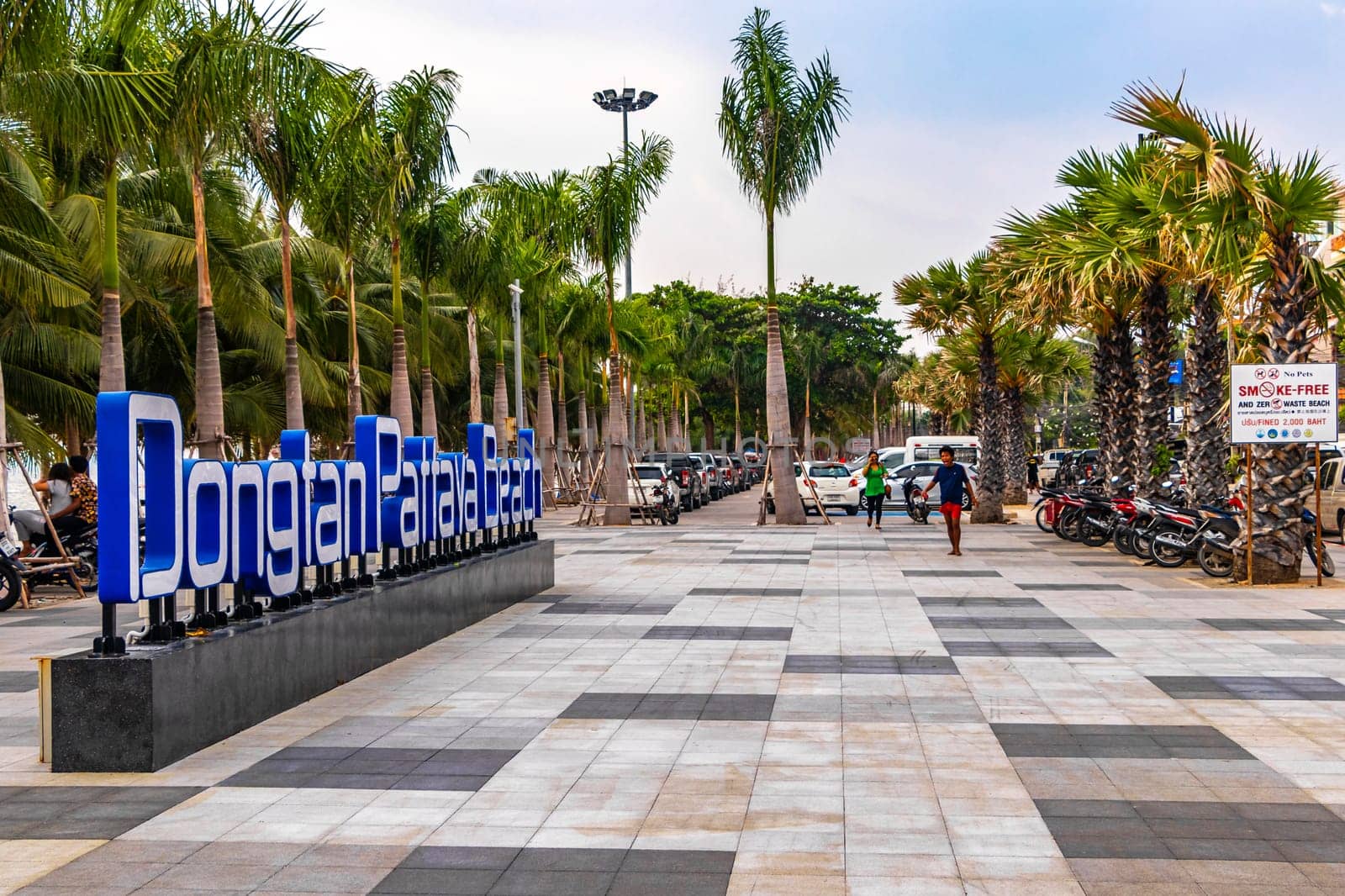 Pattaya Chon Buri Thailand 25. October 2018 Jomtien and Dongtan Pattaya lettering name welcome city sign in Pattaya Bang Lamung Amphoe Chon Buri Thailand in Southeastasia Asia.