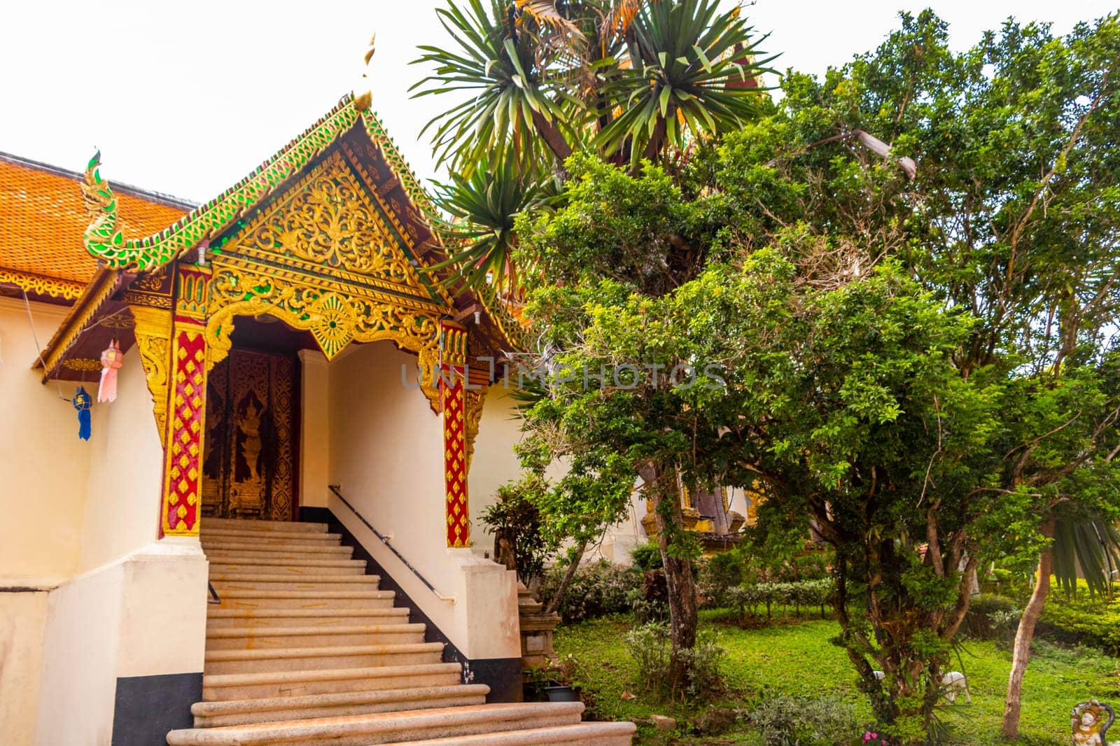 Building house room at golden gold Wat Phra That Doi Suthep temple temples in Chiang Mai Amphoe Mueang Chiang Mai Thailand in Southeastasia Asia.