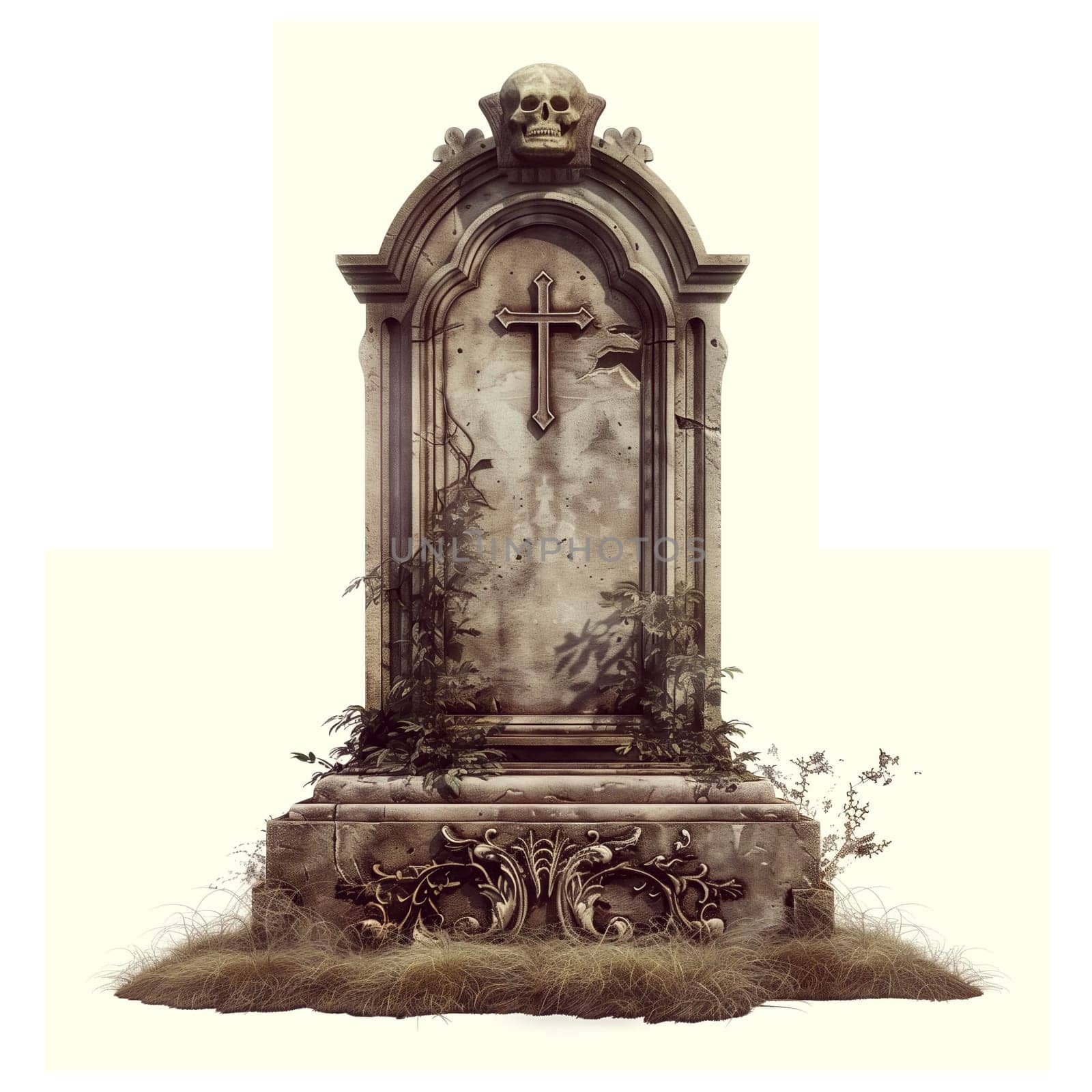 Cut out faded photo of halloween tombstone by Dustick