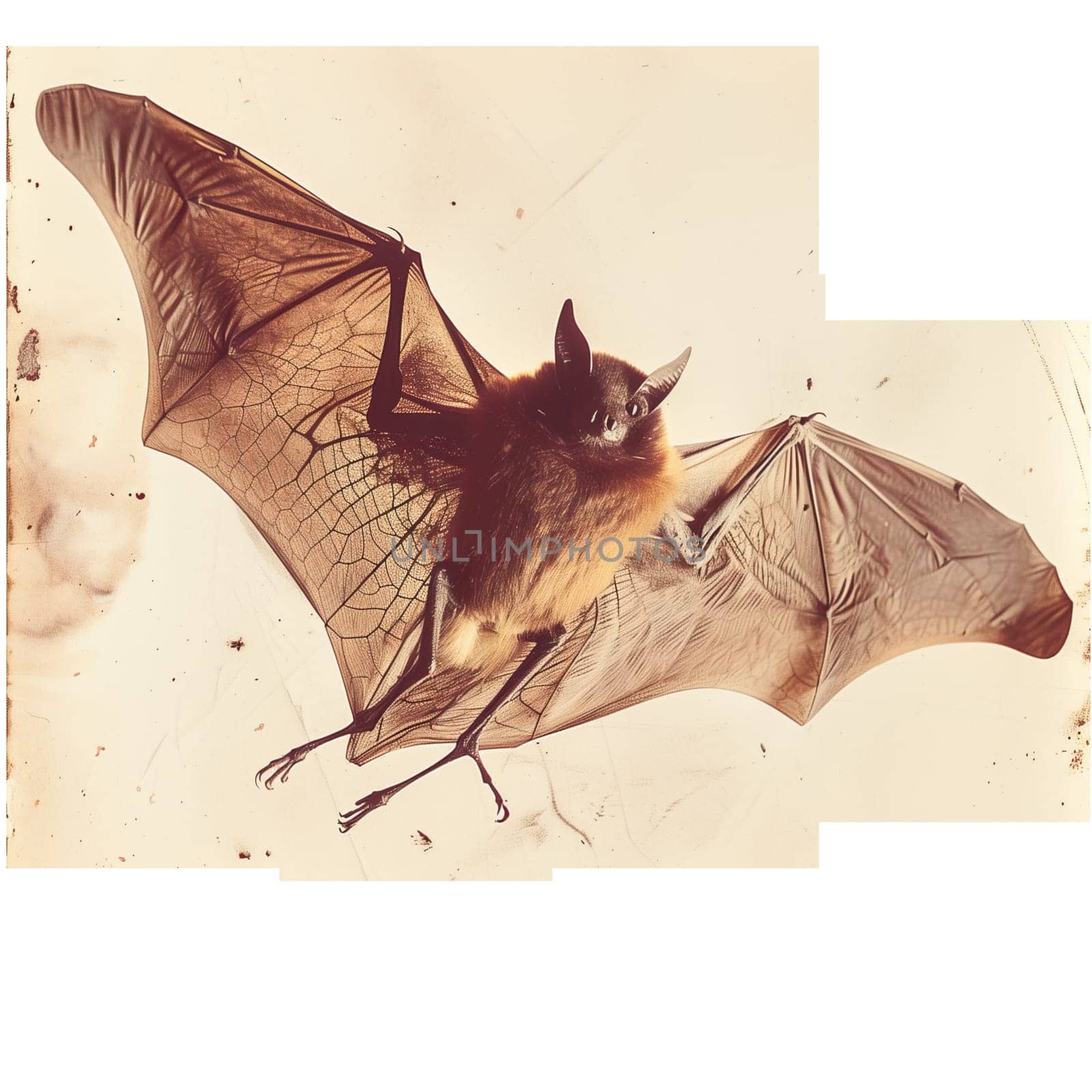 Cut out faded photo of halloween bat ai generated image