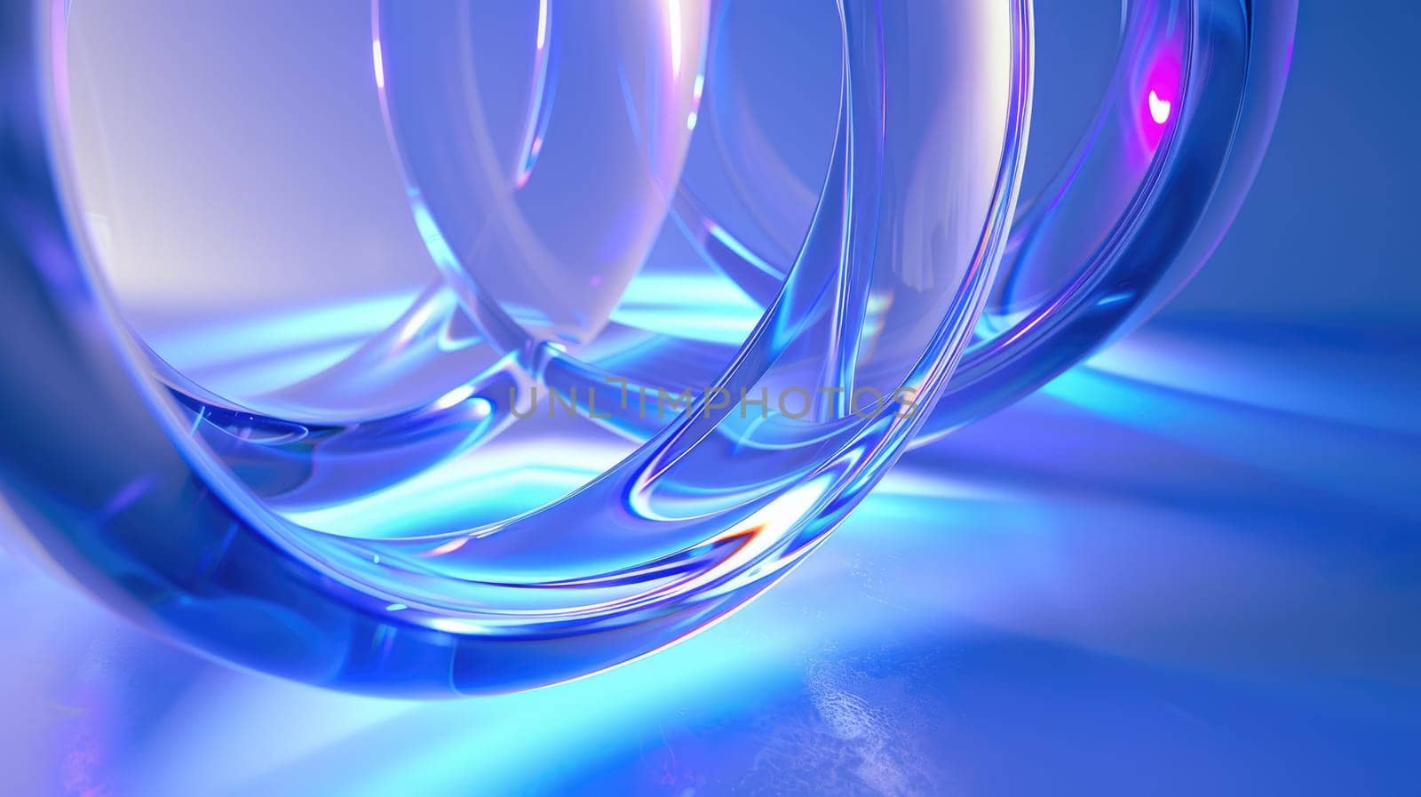 3d render of a blue glass helix AIG51A.