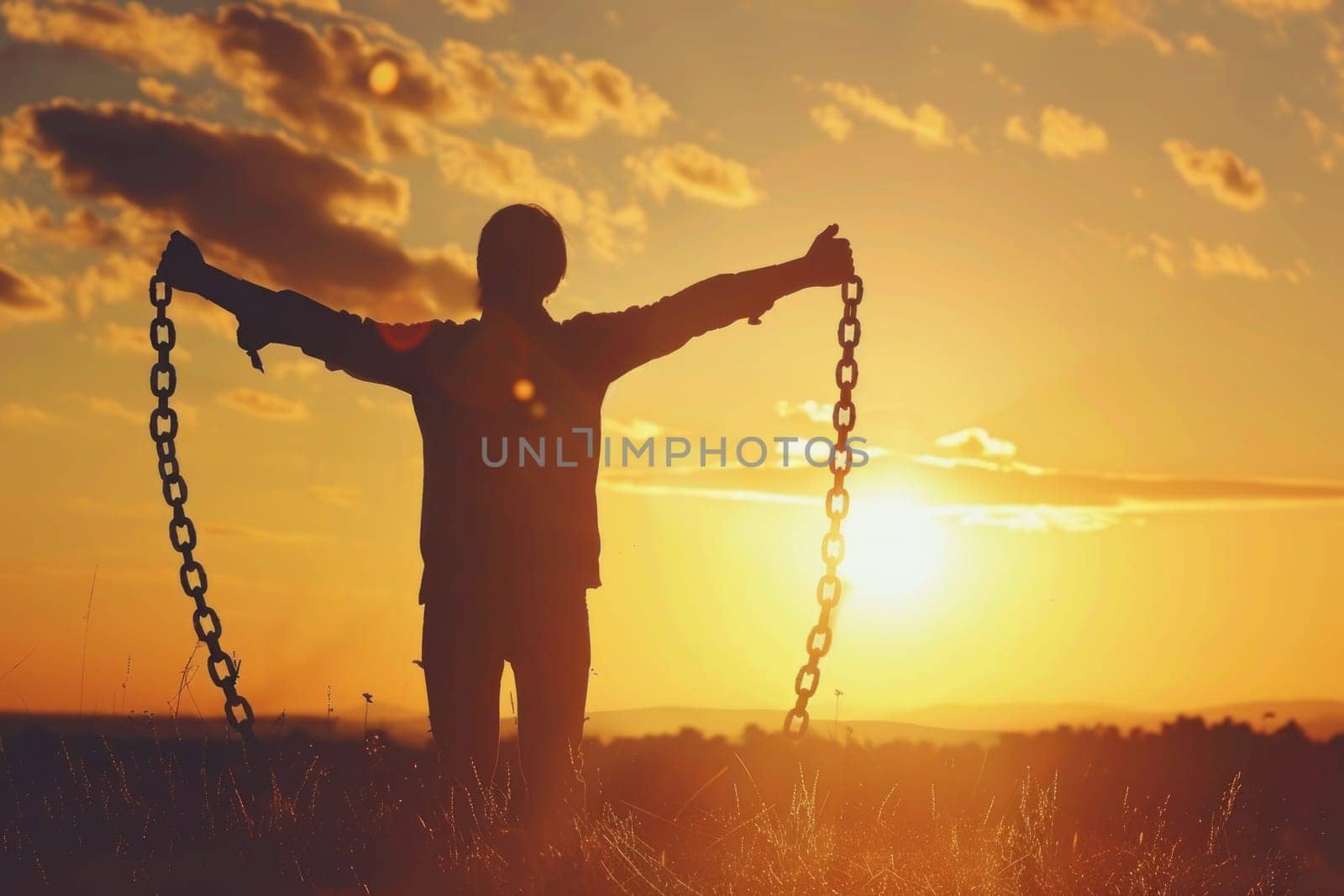 A Freedom person broken chains.