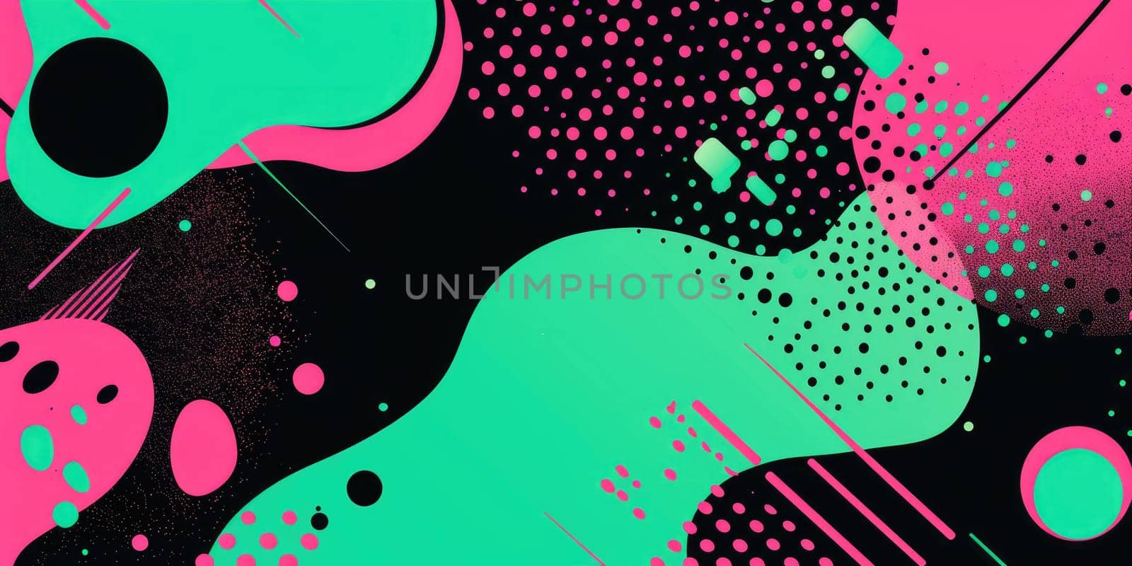 A retro futurism background with bright neon green and pink colors. AIG51A.