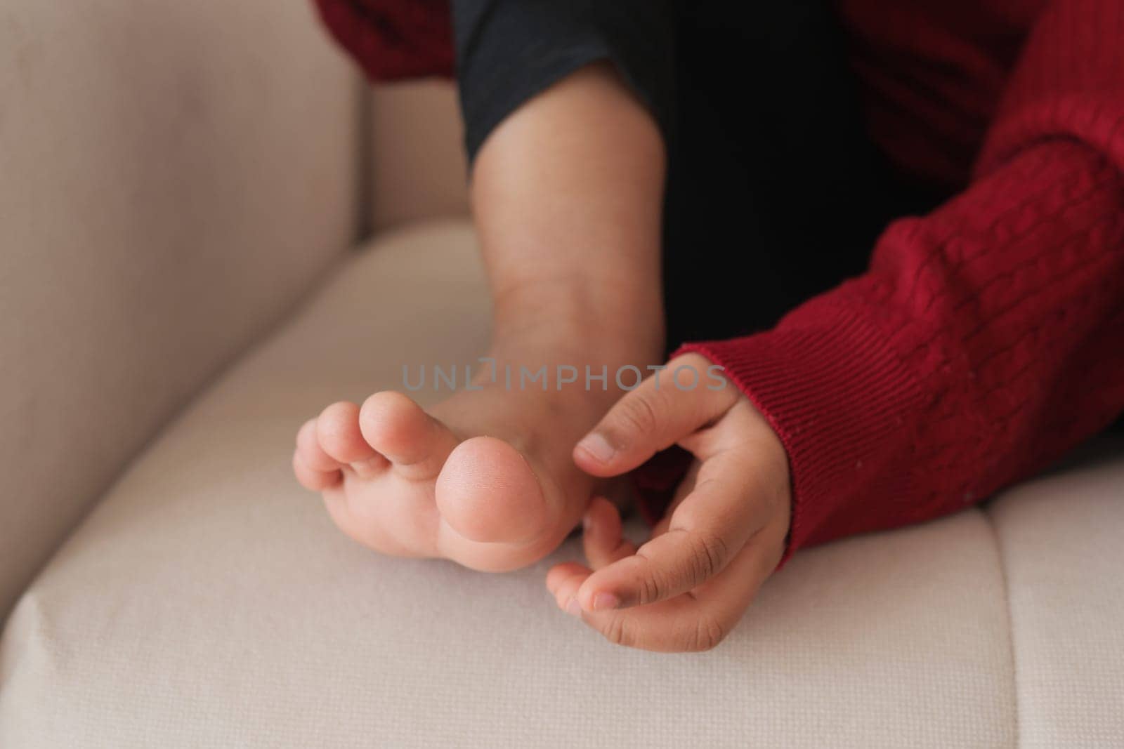 6 year old child suffering pain on feet .