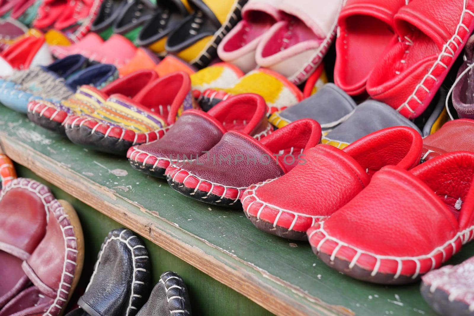 Hand-made baby shoes in istanbul .