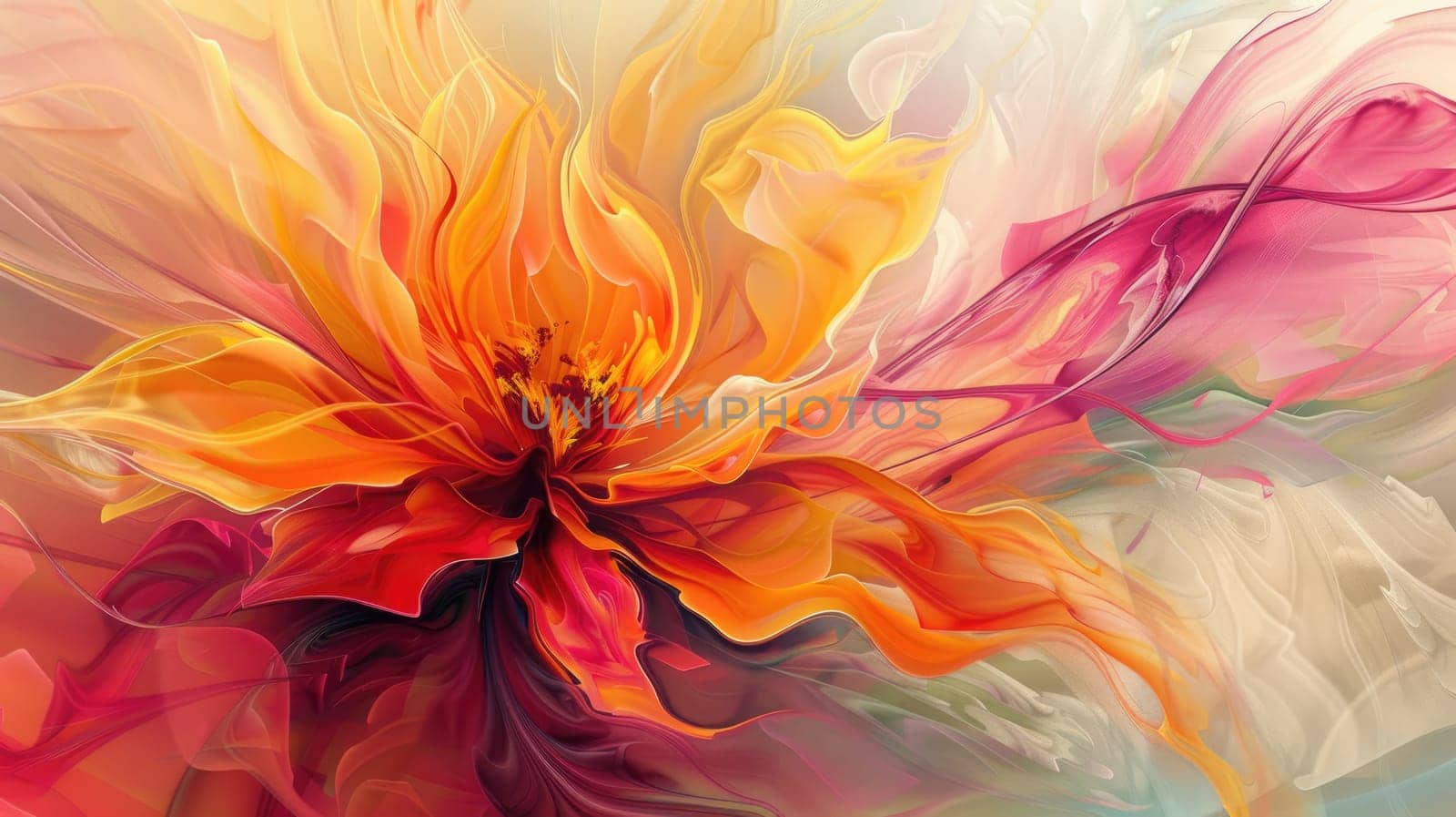A close up of a pink flower with smoke billowing out of it, creating a beautiful and unique artistic effect against the sky. The annual plant is peach in color, with intricate patterns on its petals AIG50