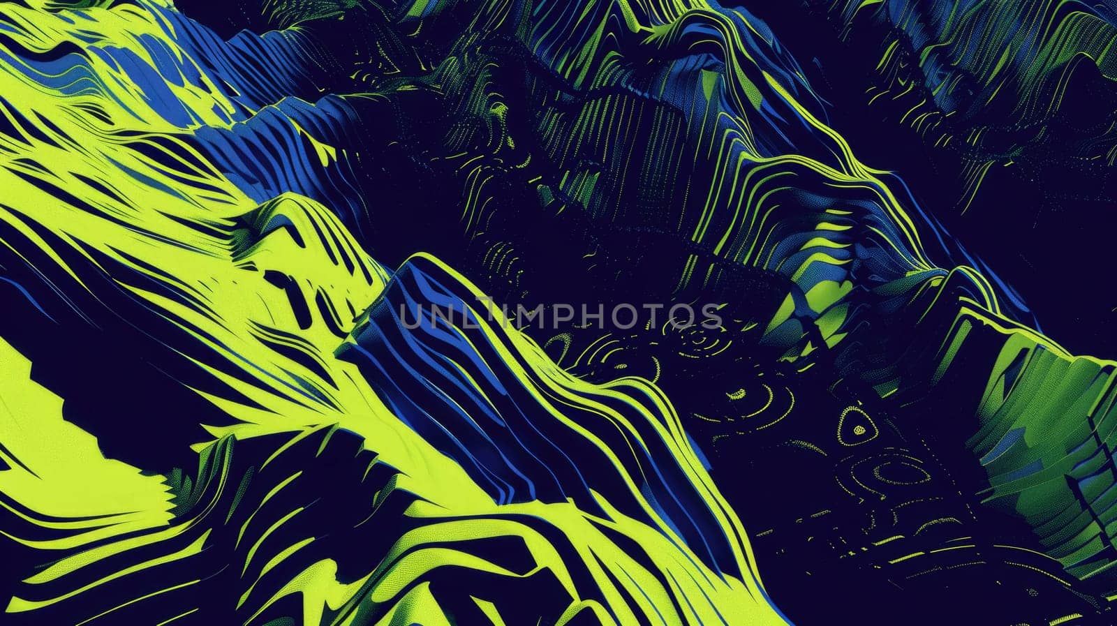 Blue and green mountain range with a lot of detail. AIG51A.