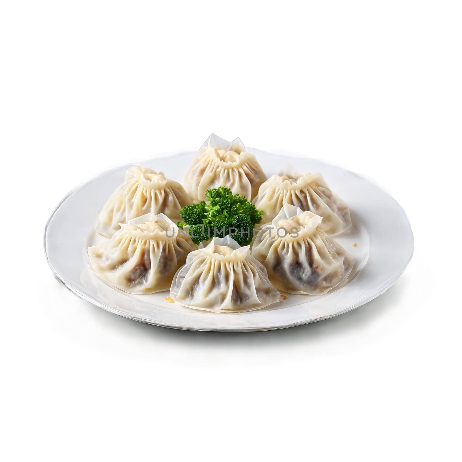 Dumplings with translucent wrapper meat filling floating and steaming Food and culinary concept by panophotograph