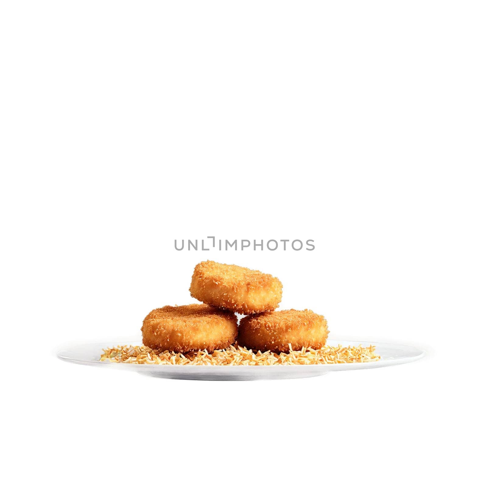 Chicken nuggets with crispy golden breading levitating and steaming Food and culinary concept by panophotograph