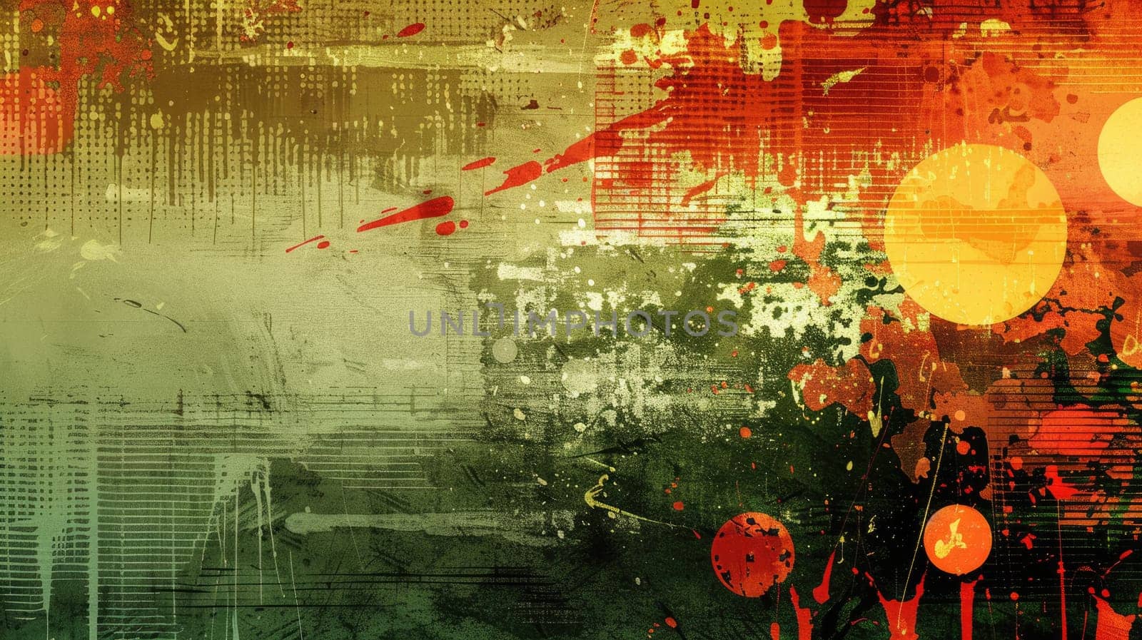 Grunge texture with bright paint splatters. AIG51A.