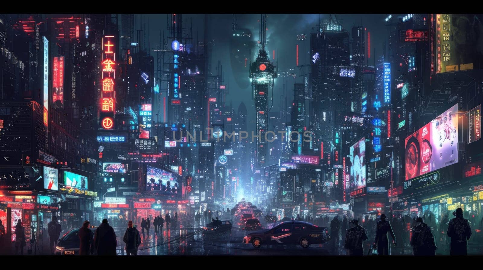 Futuristic city glows with soft hues, complemented by the sleek design of hovering vehicles above the vibrant skyline. Resplendent.