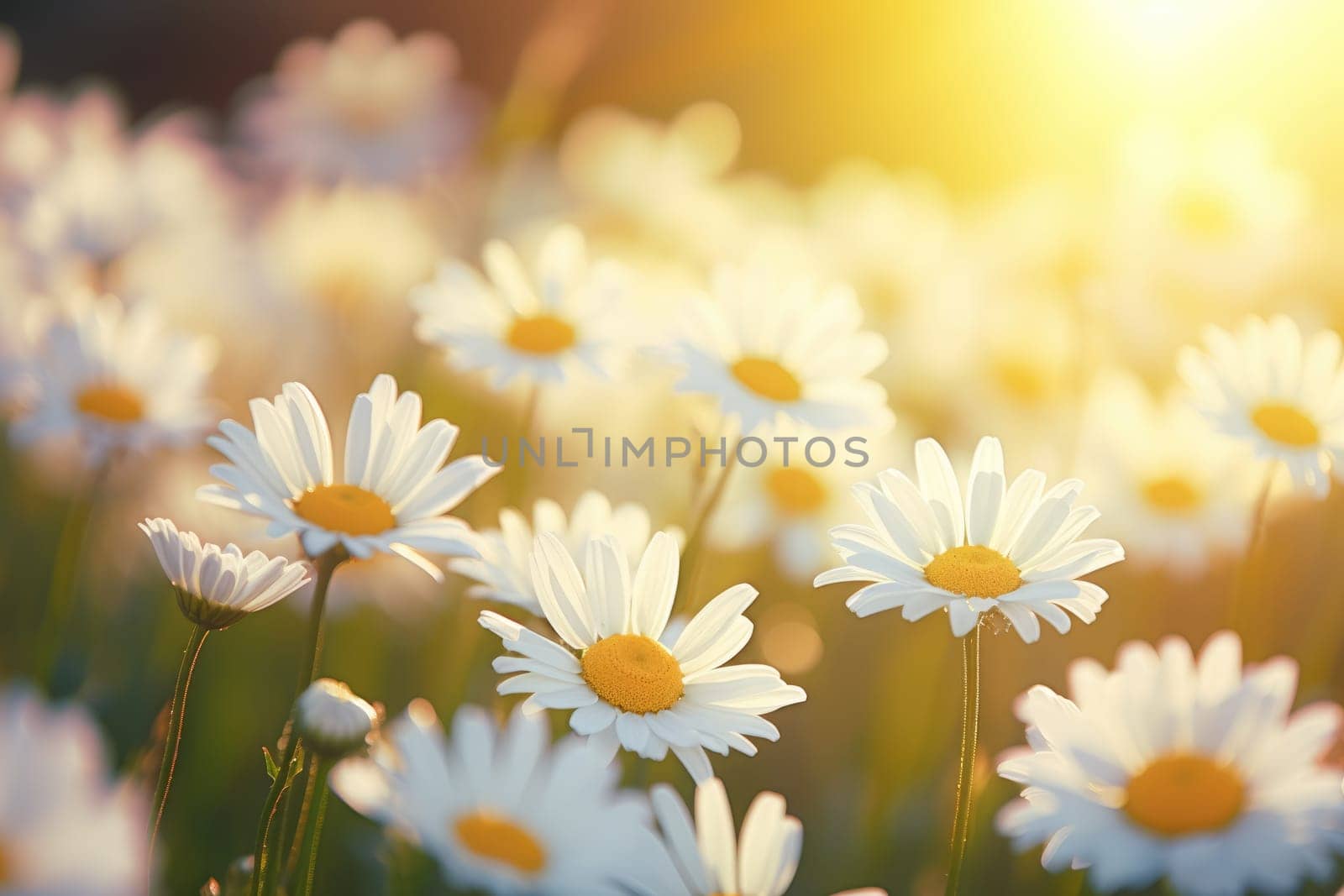 field of daisies at sunset AIG51A.