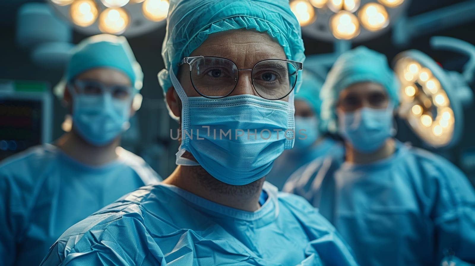 Headshot of a confident team of surgeons ready for a surgical operation looking at camera by papatonic