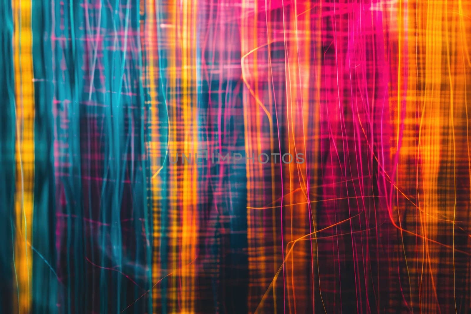 Colorful light painting with vibrant blues, greens, yellows, and pinks. AIG51A.