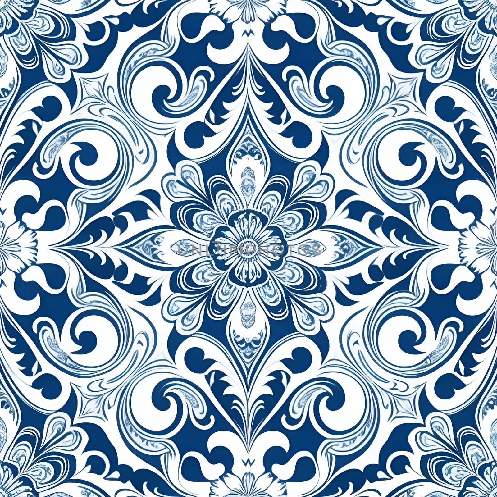 Blue and White Floral Pattern - Classic and Elegant by gallofoto