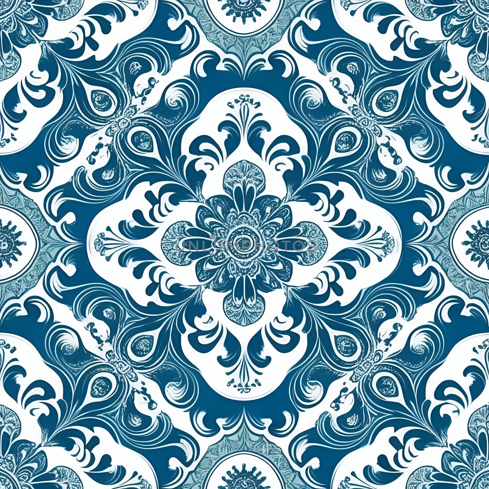 Blue and White Floral Pattern - Classic and Elegant by gallofoto