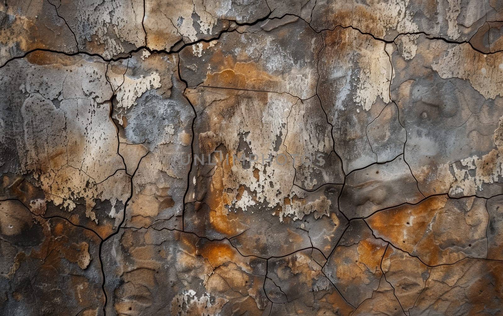 The vibrant orange cracks in the clay surface offer a detailed and dynamic view into the natural drying process