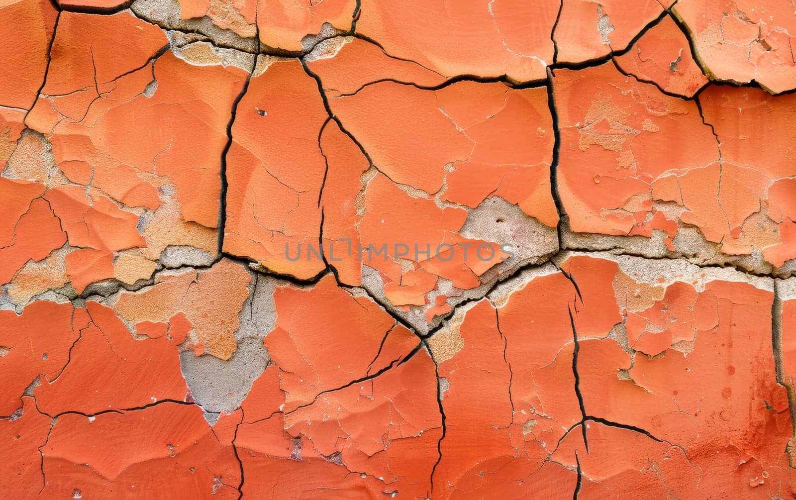 This image showcases the intricate cracks and texture of orange paint, a visual narrative of decay that is both striking and poignant