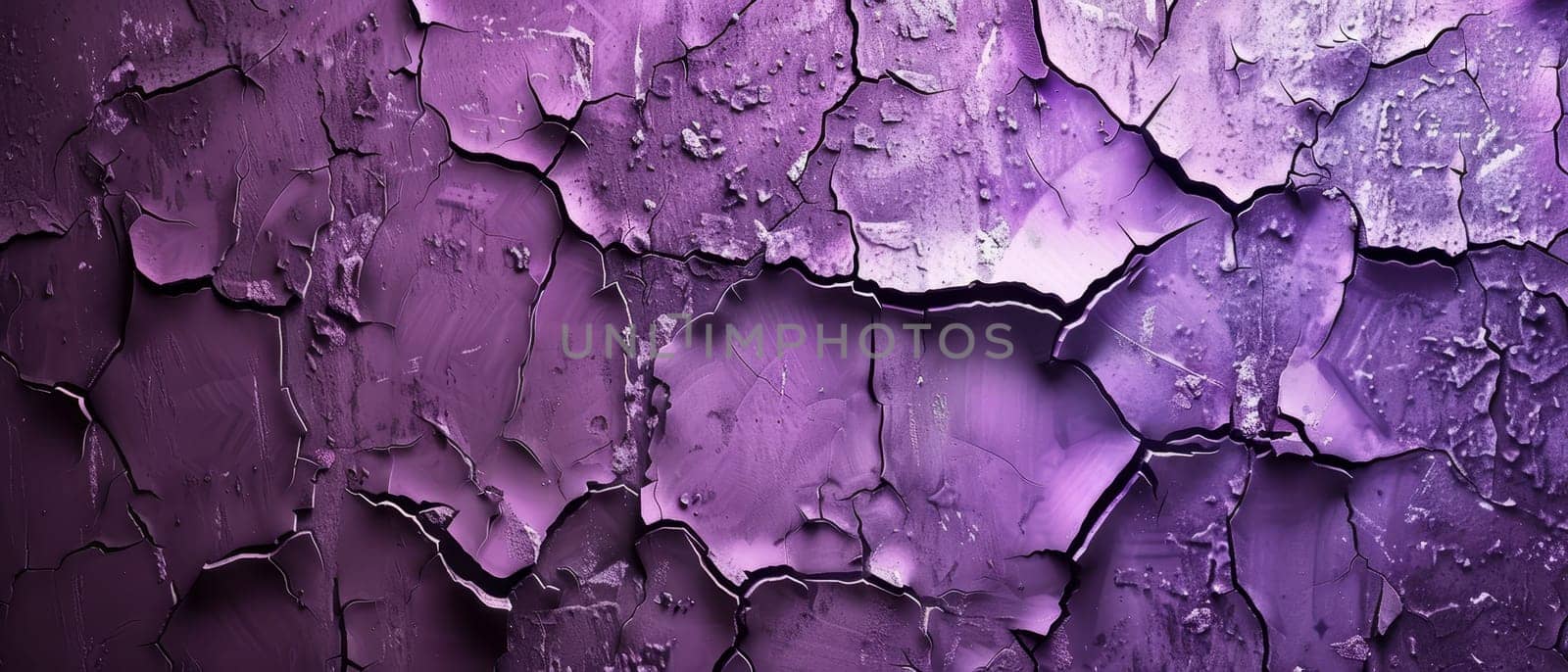 The worn purple texture tells a story of weathering, with cracks and chips providing a mosaic of the past. It serves as an abstract expression of time's relentless march