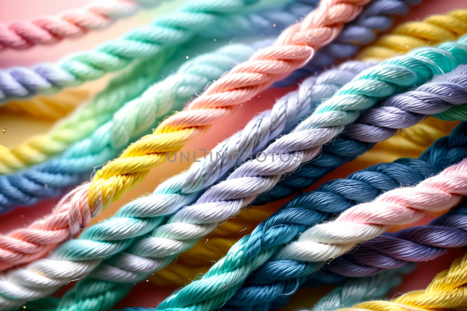 multi-colored bright ropes in pastel colors .