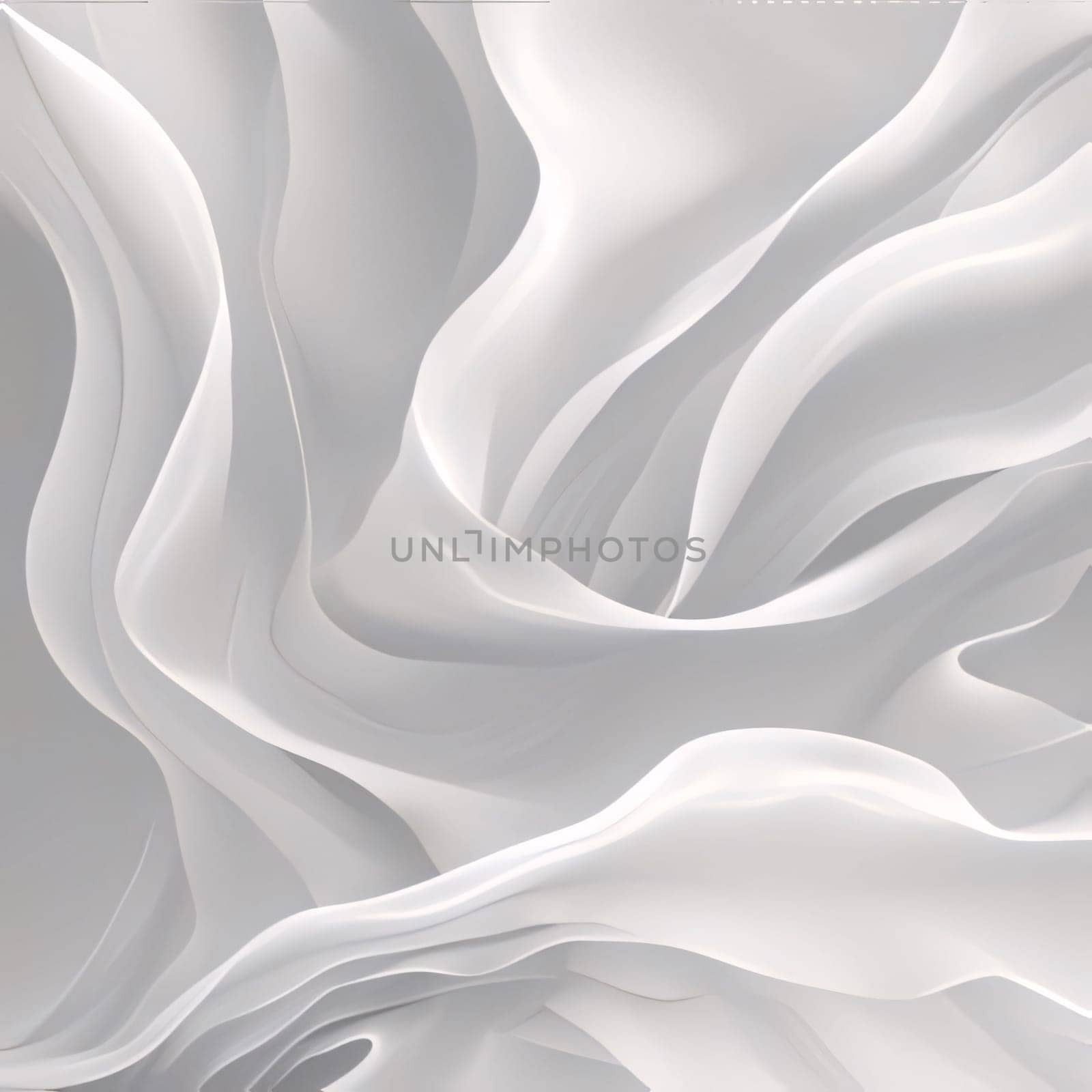 Abstract background design: White abstract wavy background. 3d rendering, 3d illustration.